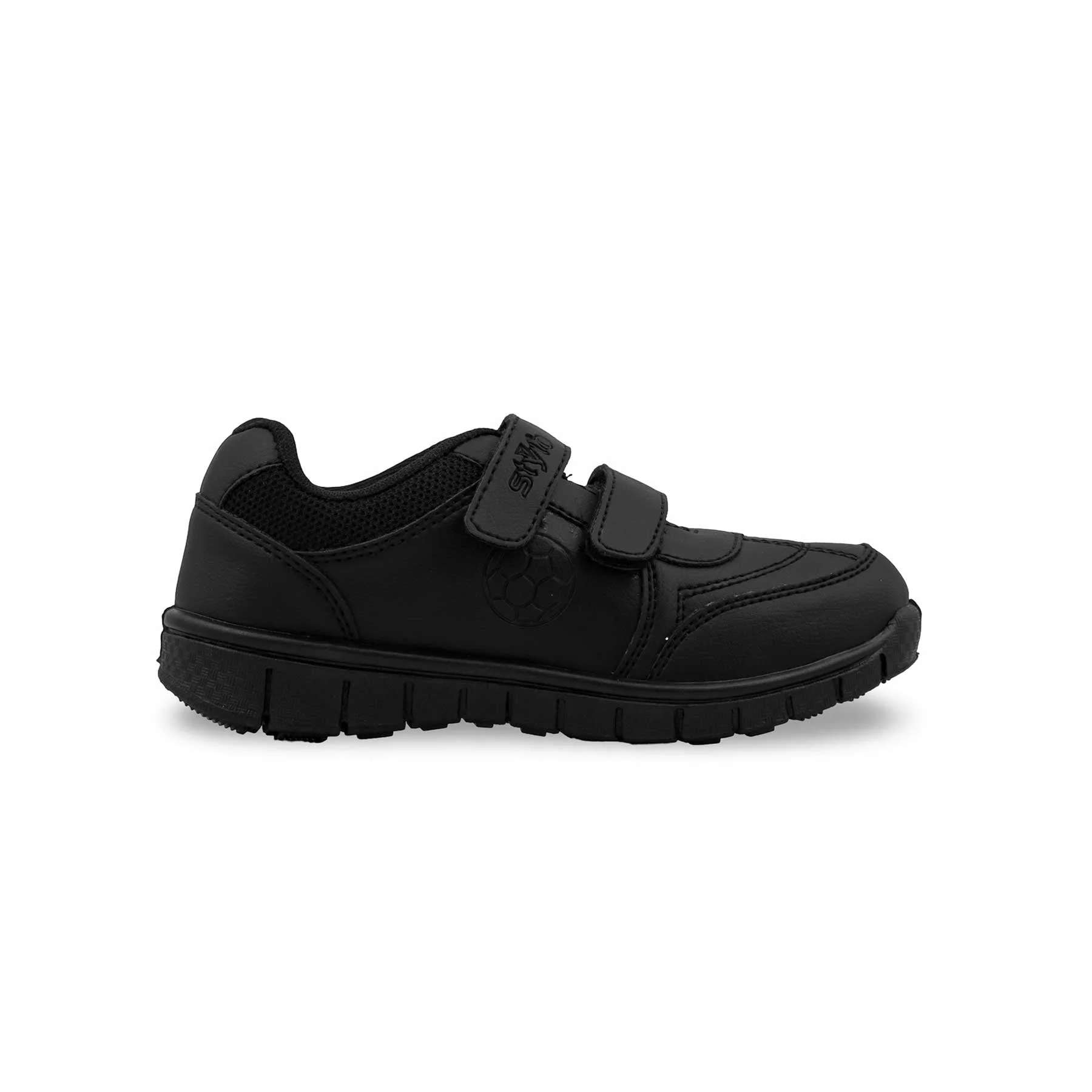 Boys Black Velcro Strap School Shoes SK1104 - Image 2