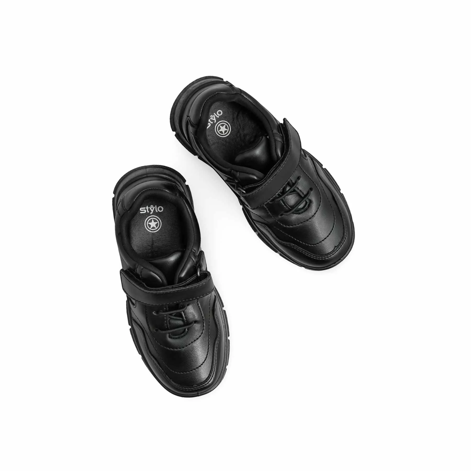Boys Black Velcro Strap School Shoes SK1109 - Image 5