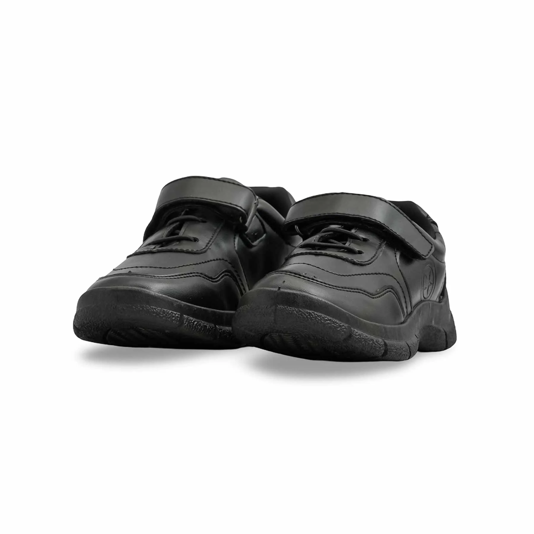 Boys Black Velcro Strap School Shoes SK1110 - Image 2