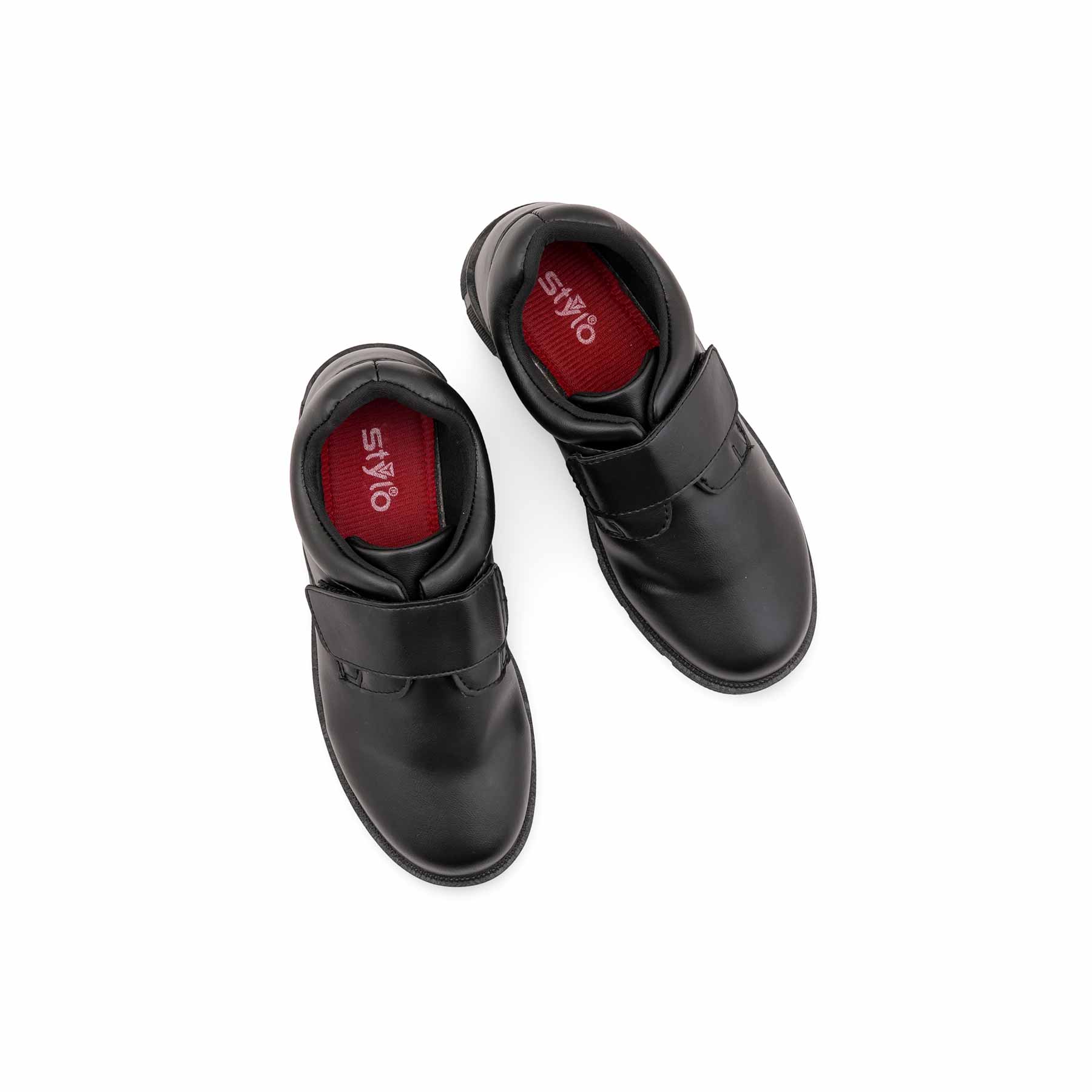 Boys Black Velcro Strap School Shoes WKS018 - Image 5