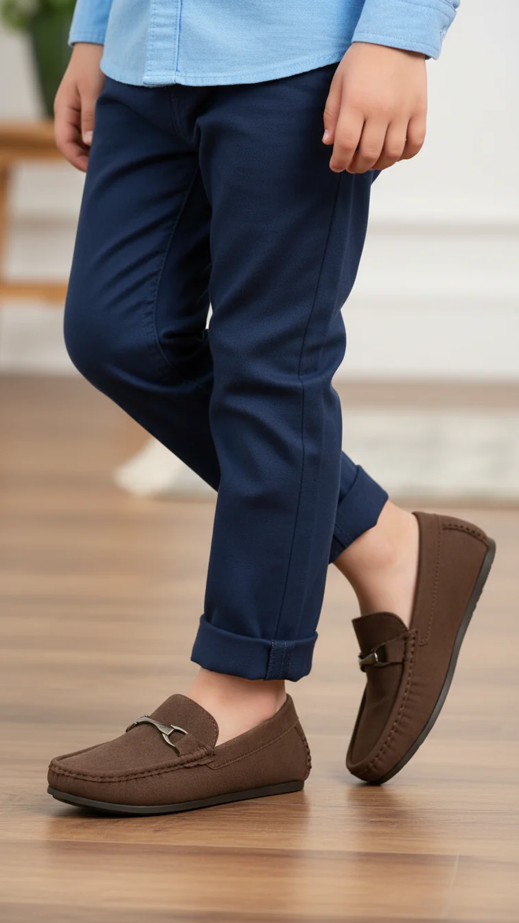 Boys Brown Formal Moccasin KD2503