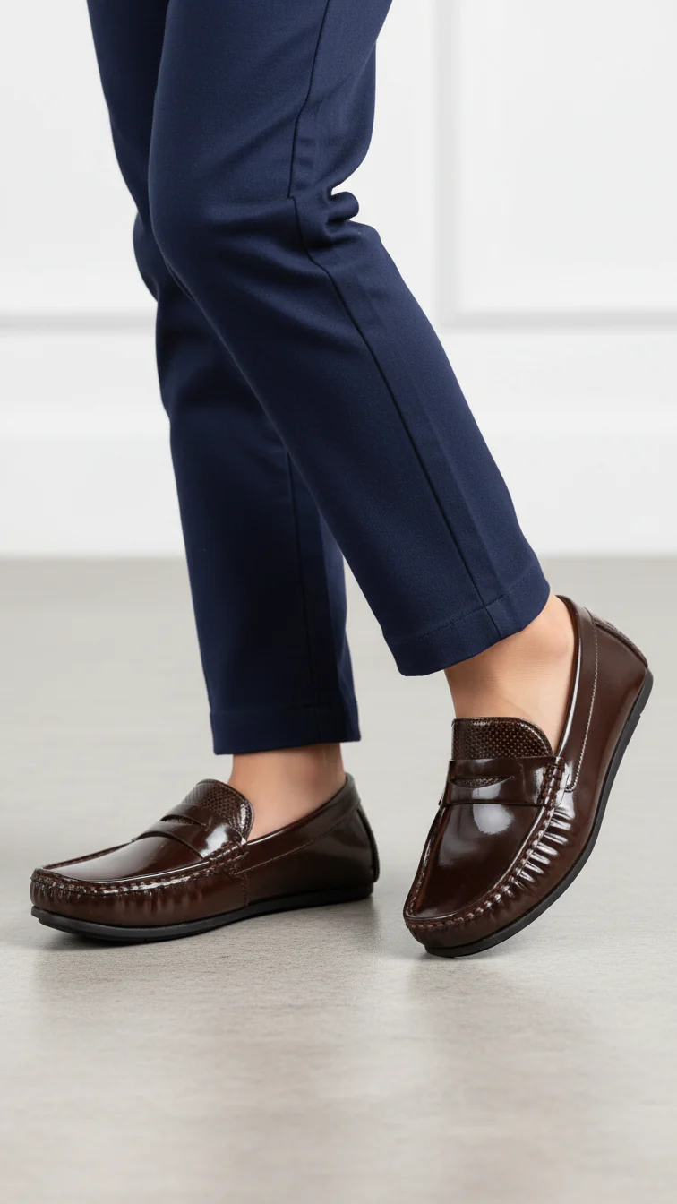 Boys Brown Formal Moccasin KD2507