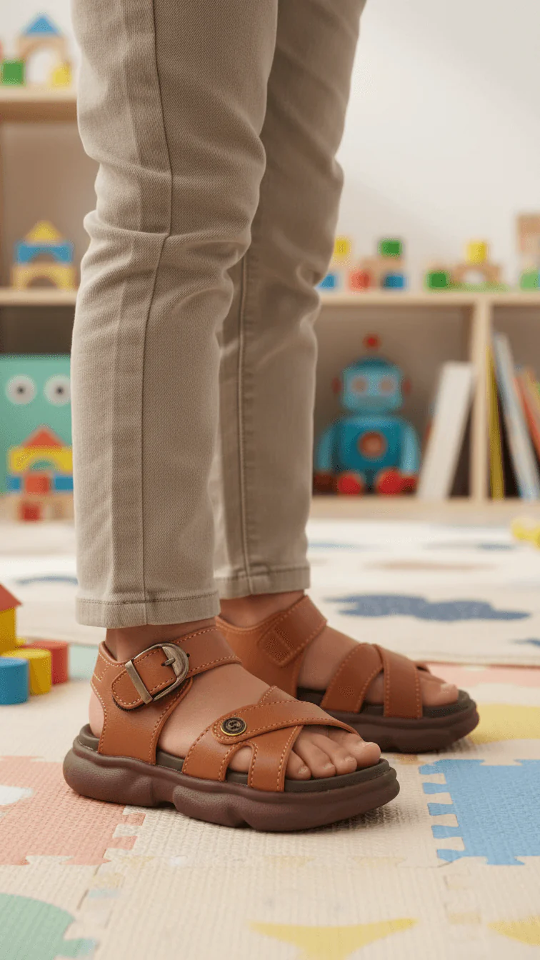 Boys Brown Formal Sandal KD4981