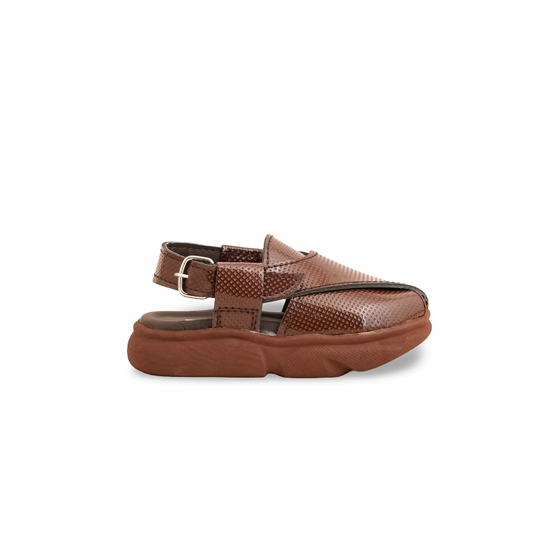 Boys Brown Peshawari Chappal KD4724 - Image 2