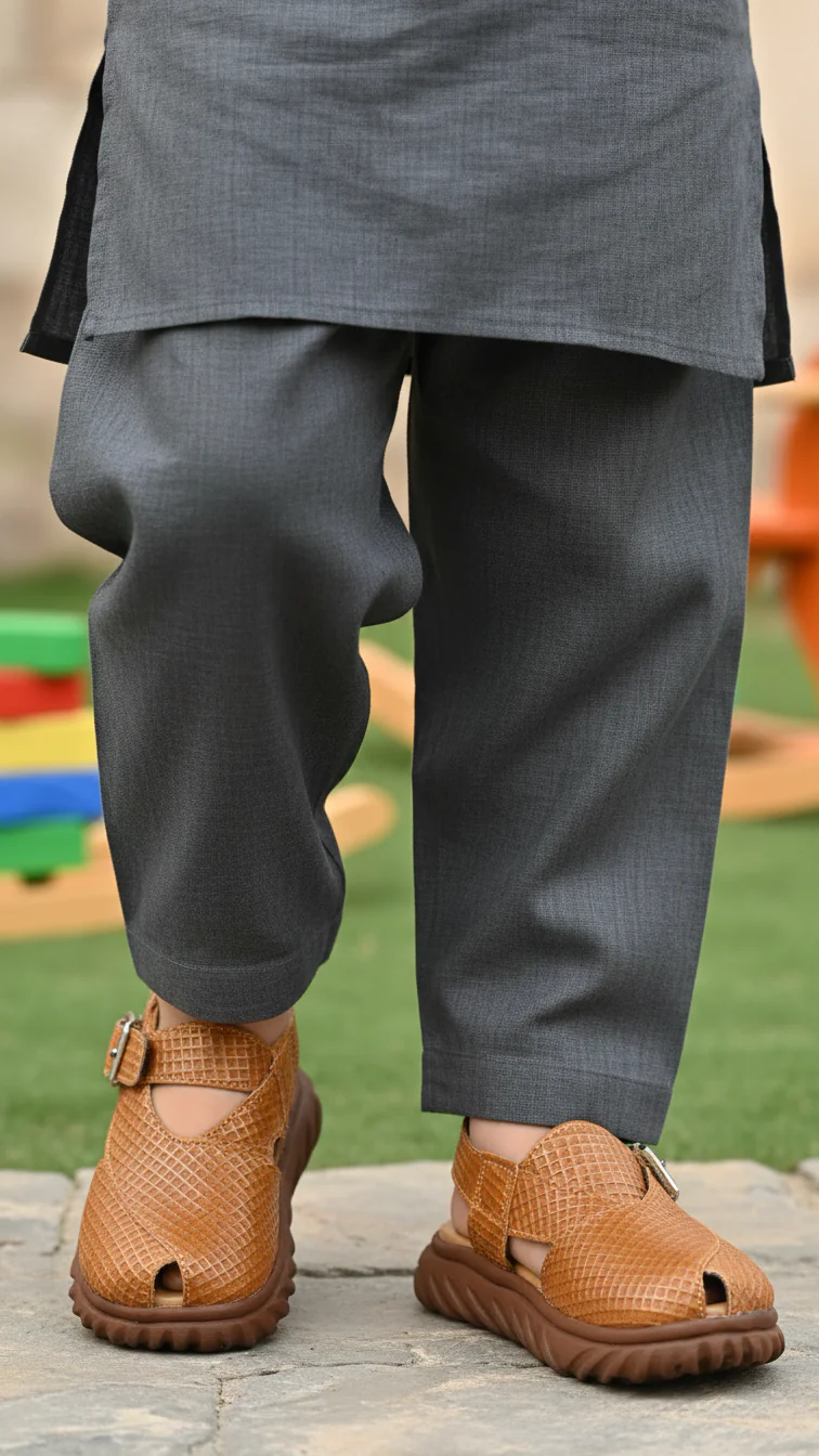 Boys Brown Peshawari Chappal KD4738