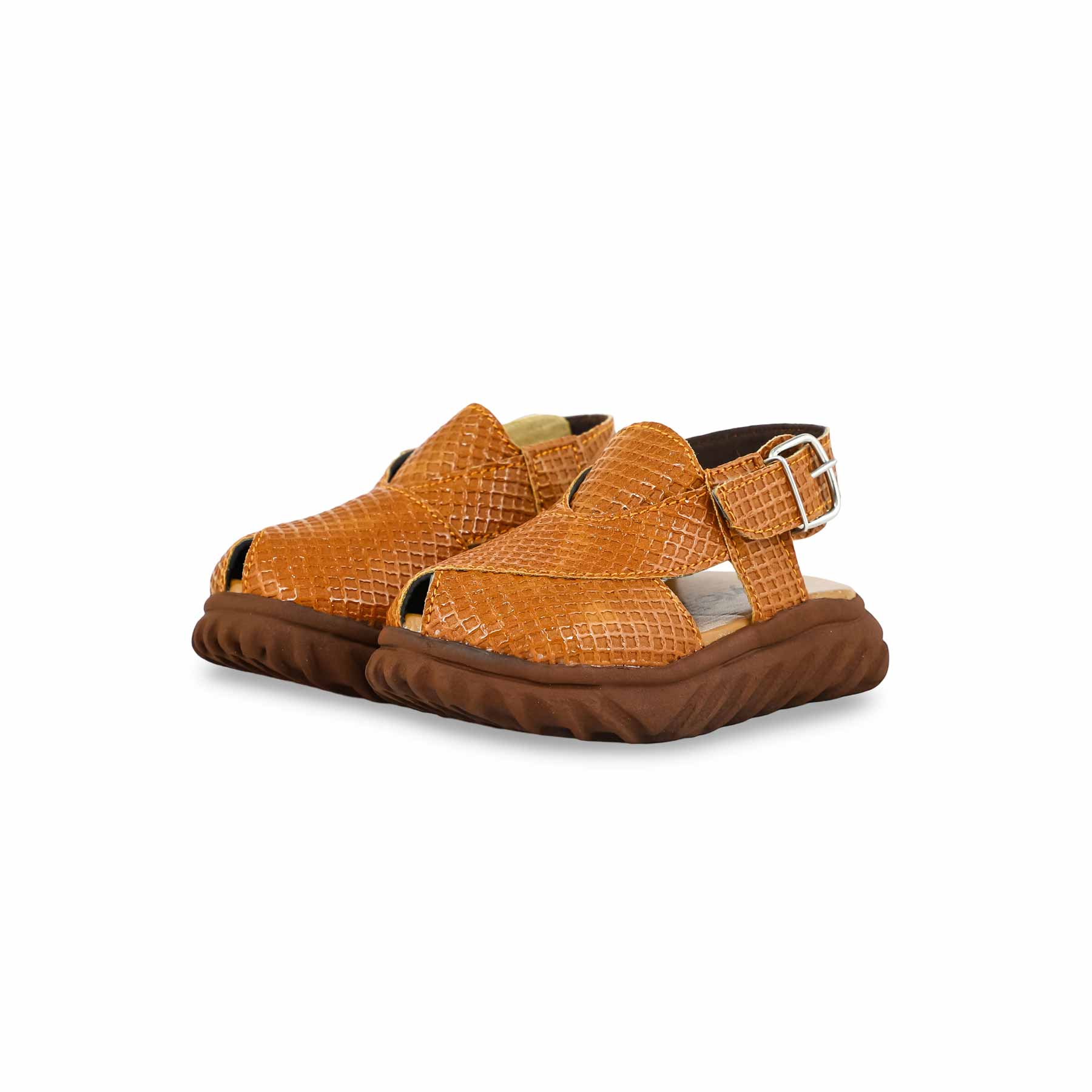 Boys Brown Peshawari Chappal KD4738 - Image 3