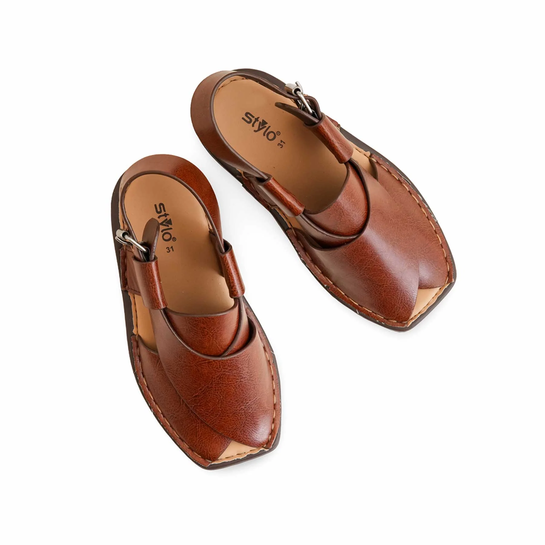 Boys Brown Peshawari Chappal KD9981 - Image 5