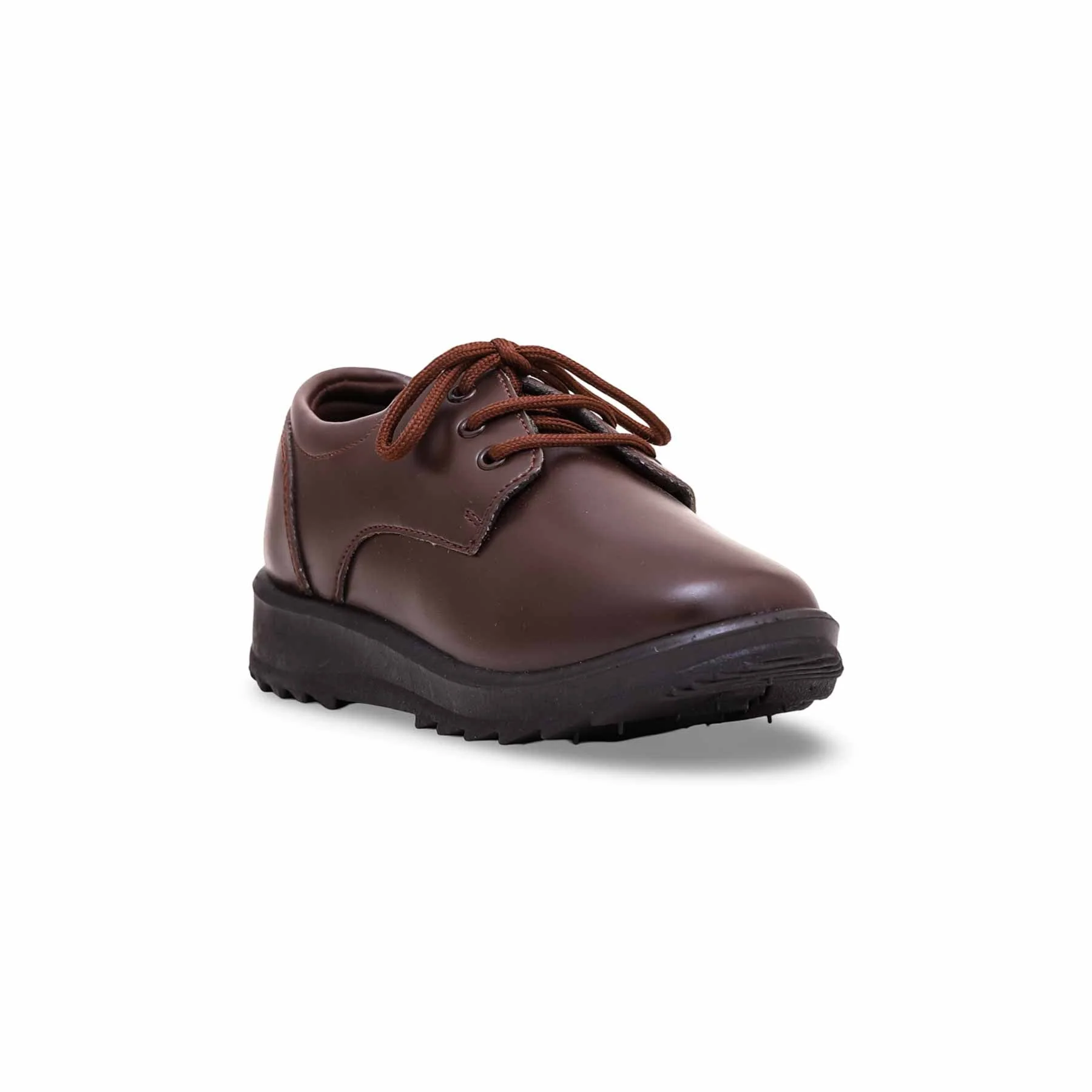Boys Brown Lace Up School Shoes  SK1063 - Image 3