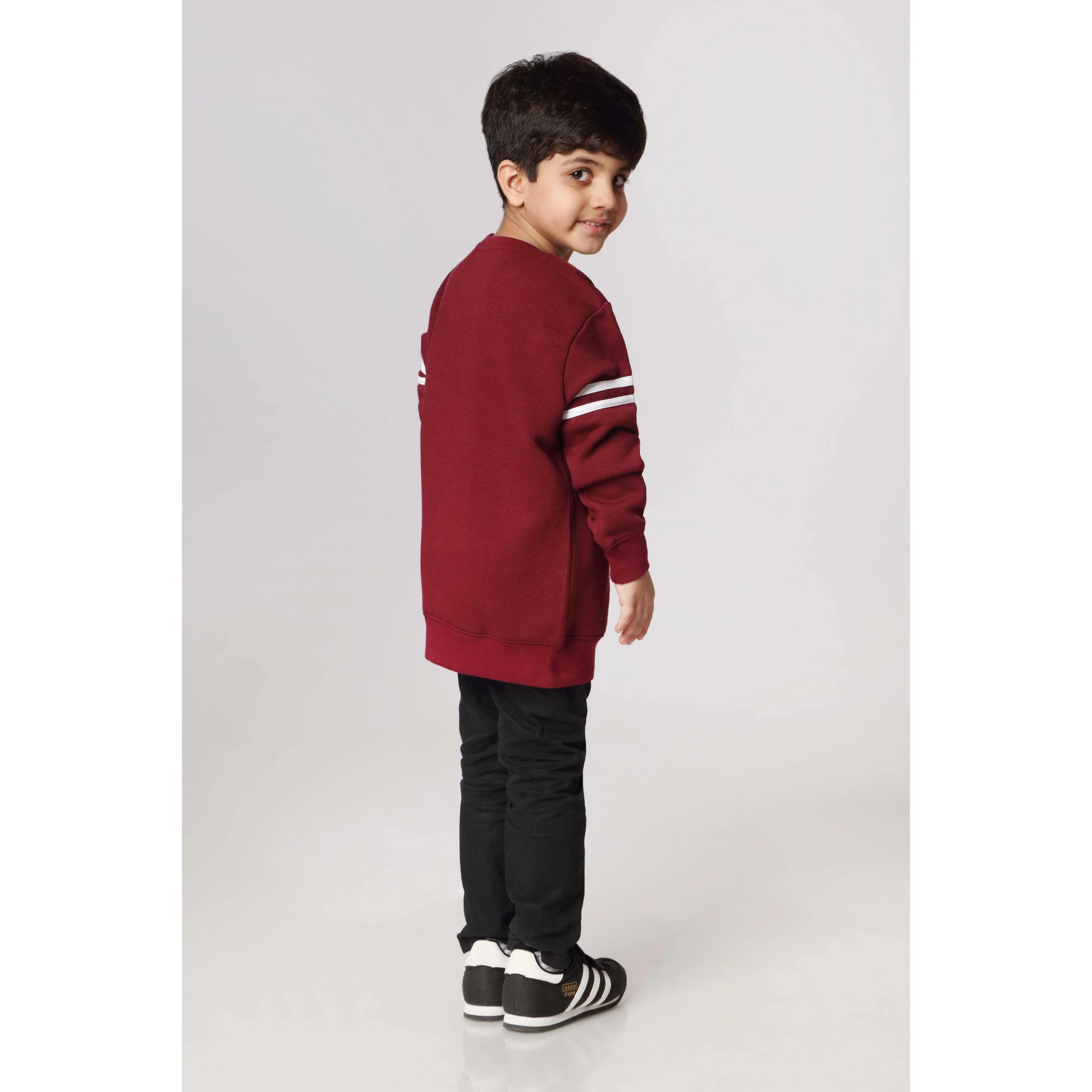 Boys Burgndy Fleece Sweat Shirt PW2843 - Image 3