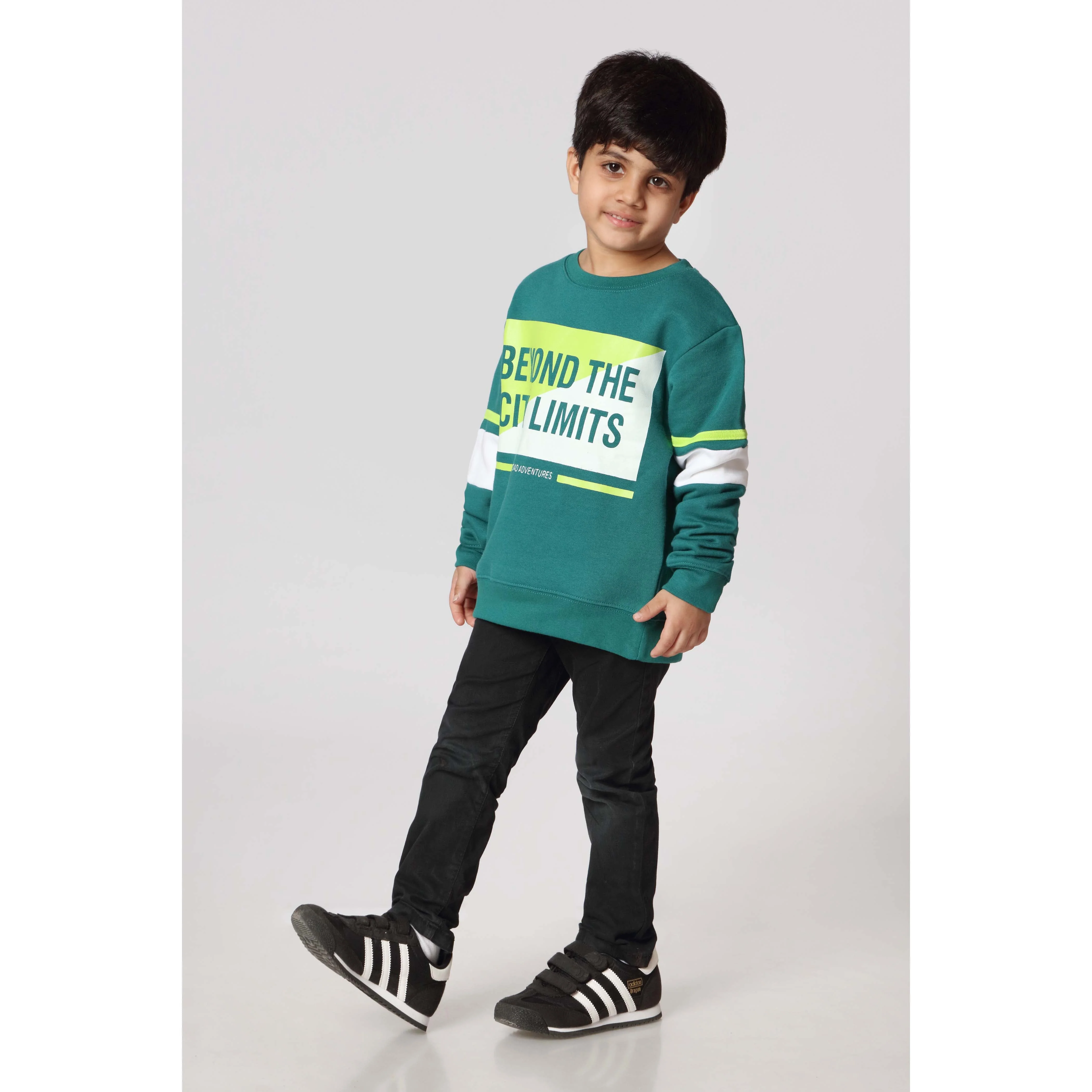 Boys Green Fleece Sweat Shirt PW2845 - Image 2