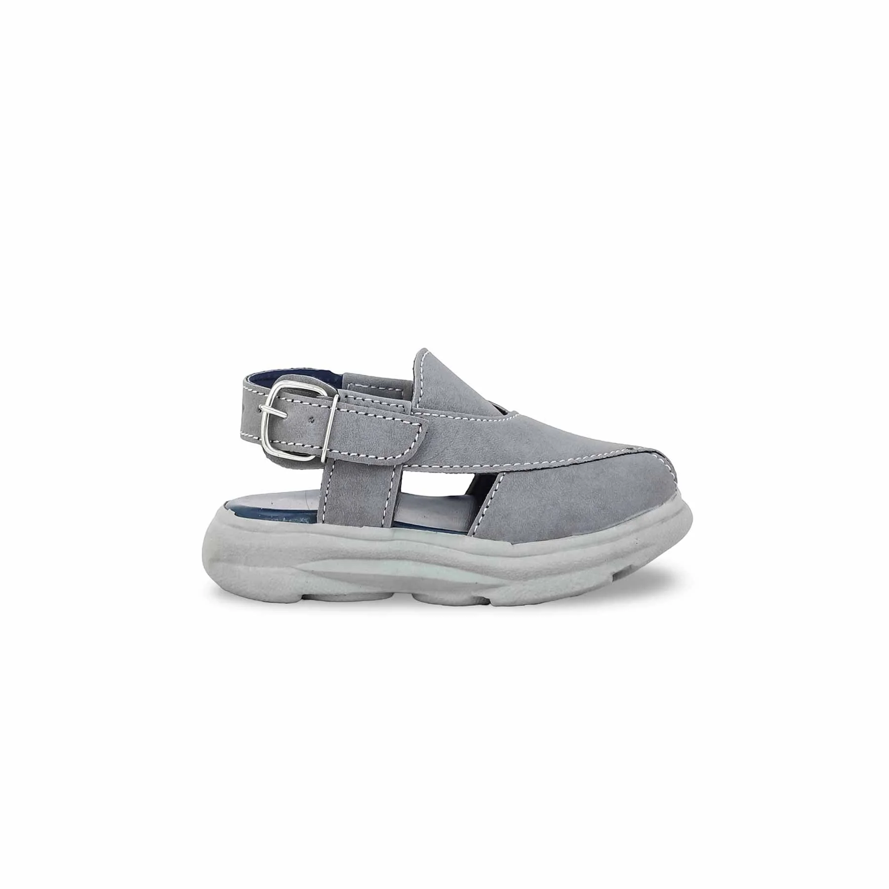Boys Grey Peshawari Chappal KD4737 - Image 2