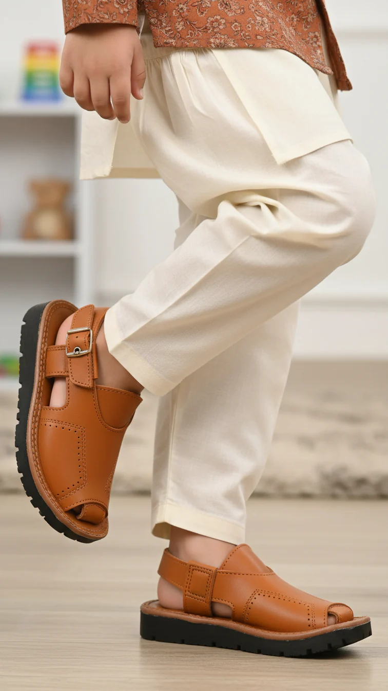 Boys Mustard Peshawari Chappal KD9946