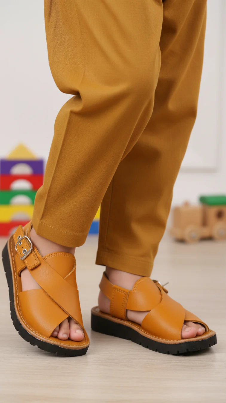 Boys Mustard Peshawari Chappal KD9958