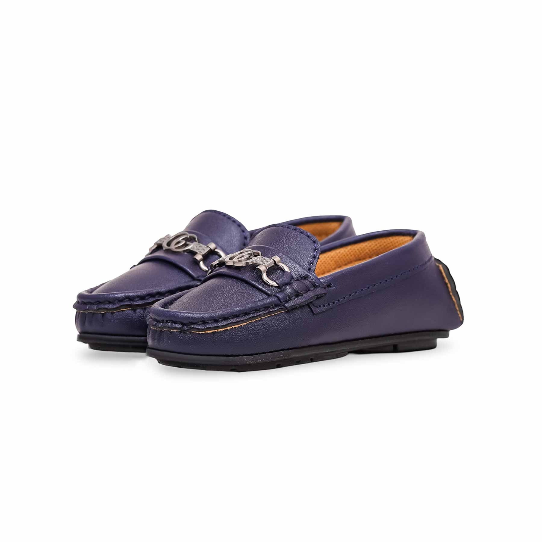 Boys Navy Formal Moccasin KD0982 - Image 2