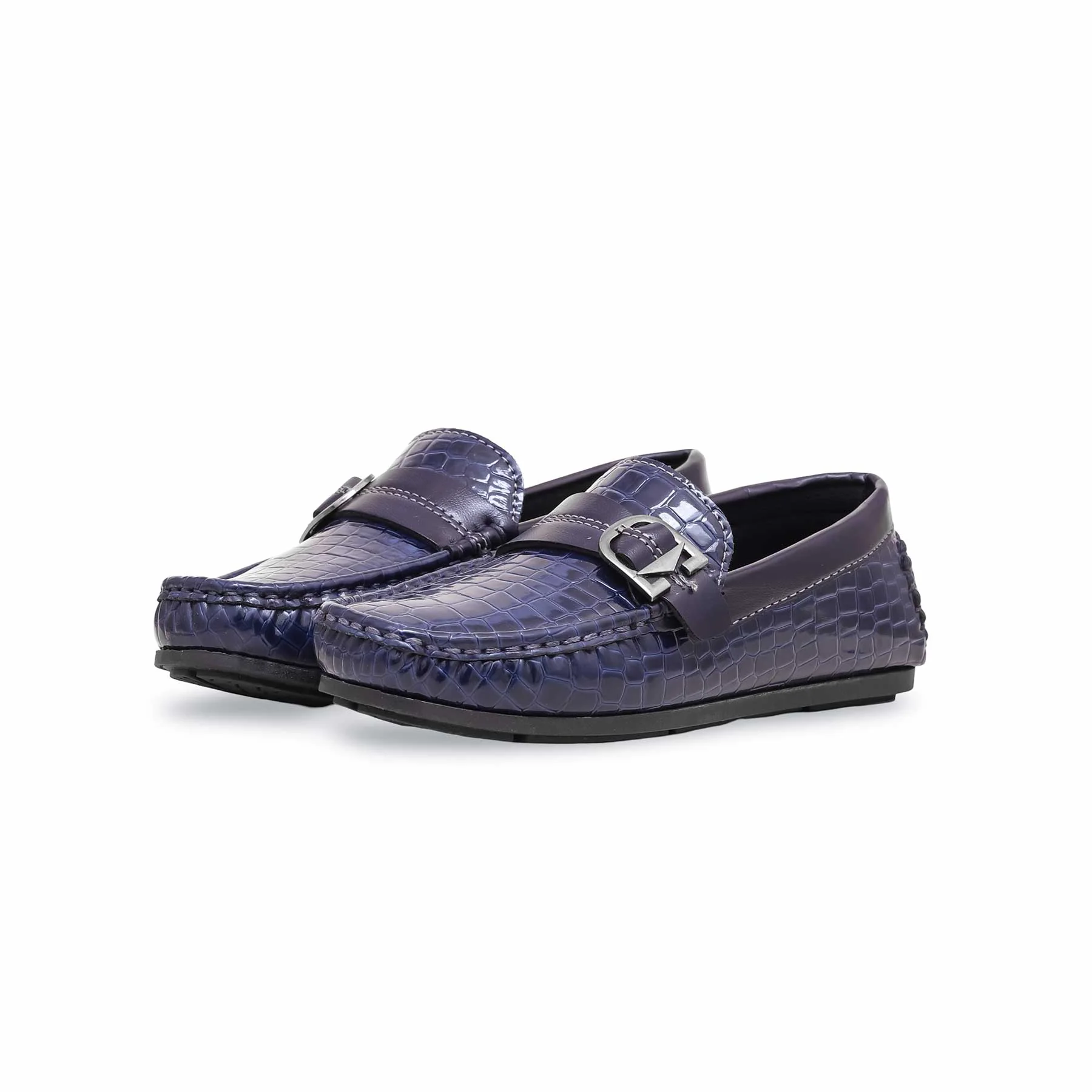 Boys Navy Formal Moccasin KD2195 - Image 3