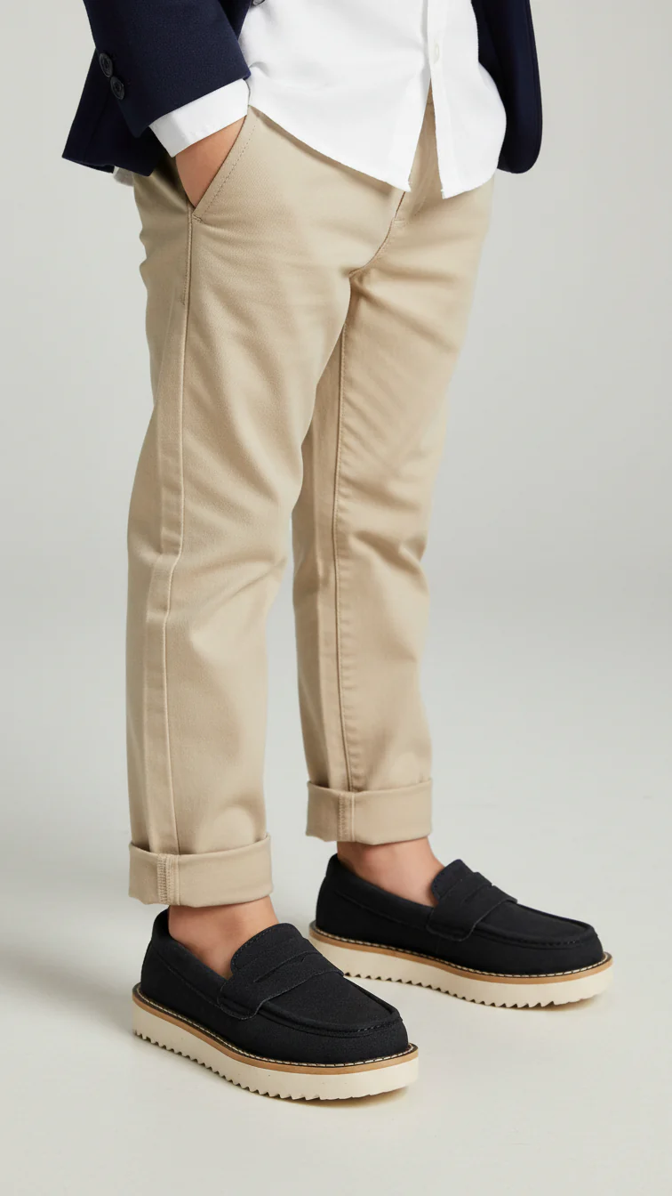Boys Navy Formal Moccasin KD2552
