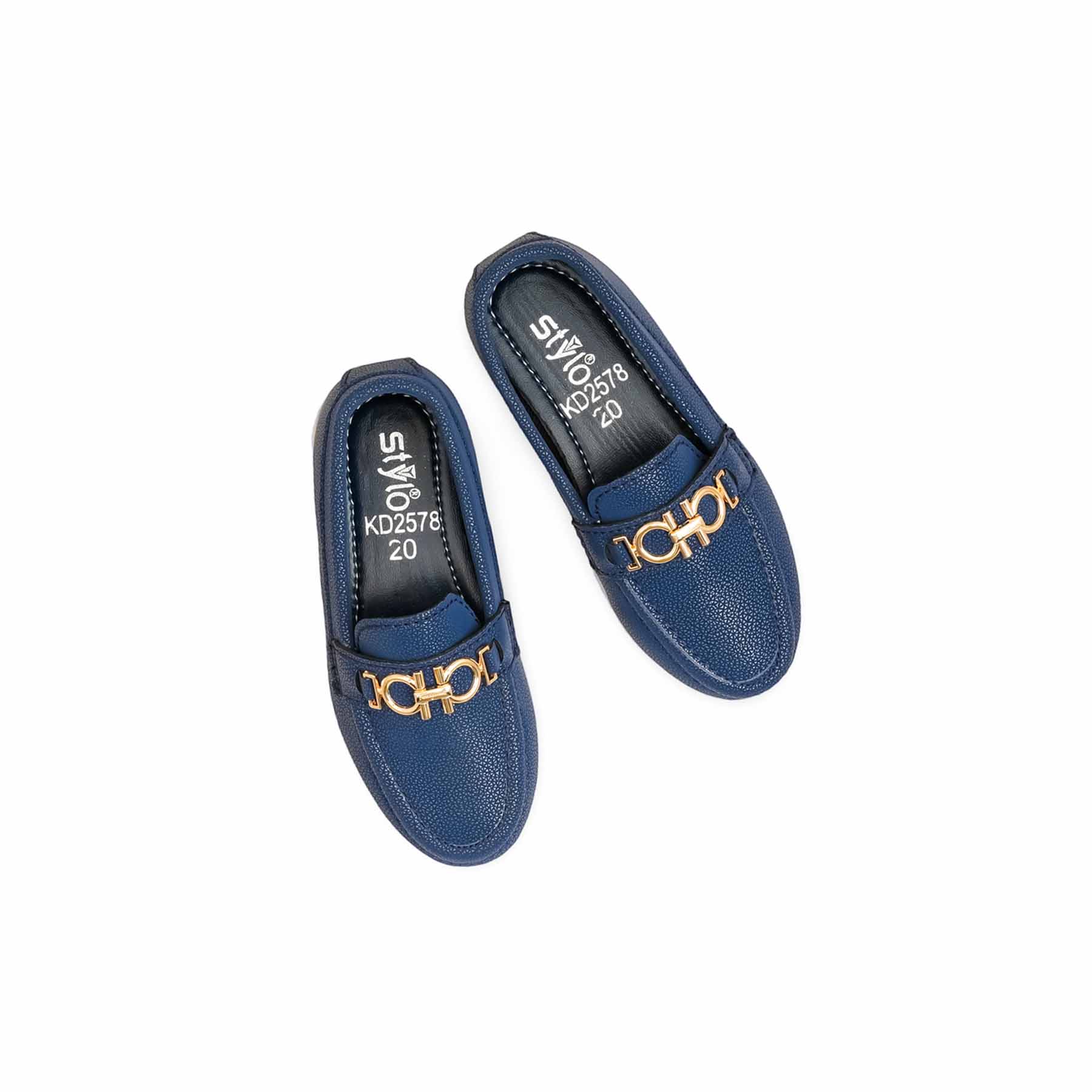 Boys Navy Formal Moccasin KD2578 - Image 5