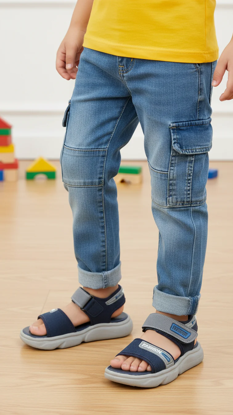 Boys Navy Formal Sandal KD4842