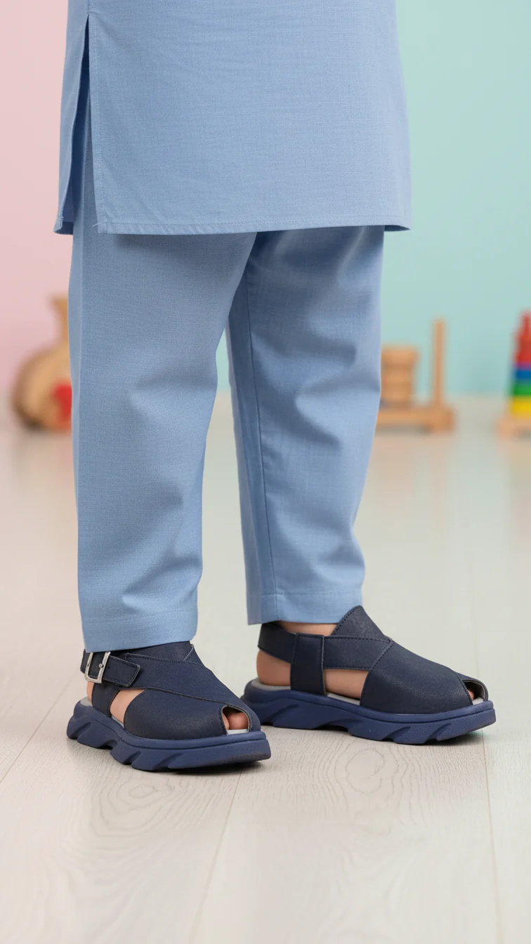 Boys Navy Peshawari Chappal KD4957