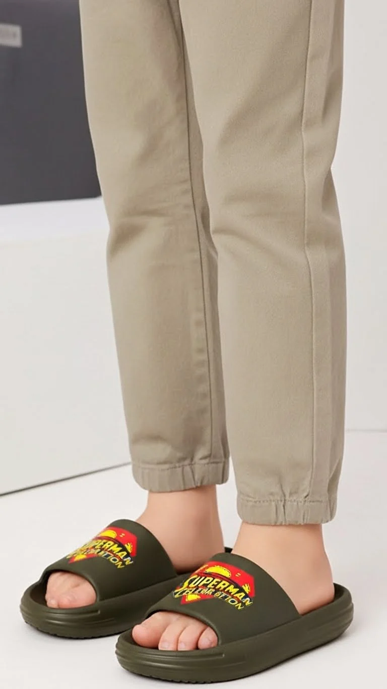 Boys Olive Casual Flip Flop KD9548 - Image 2