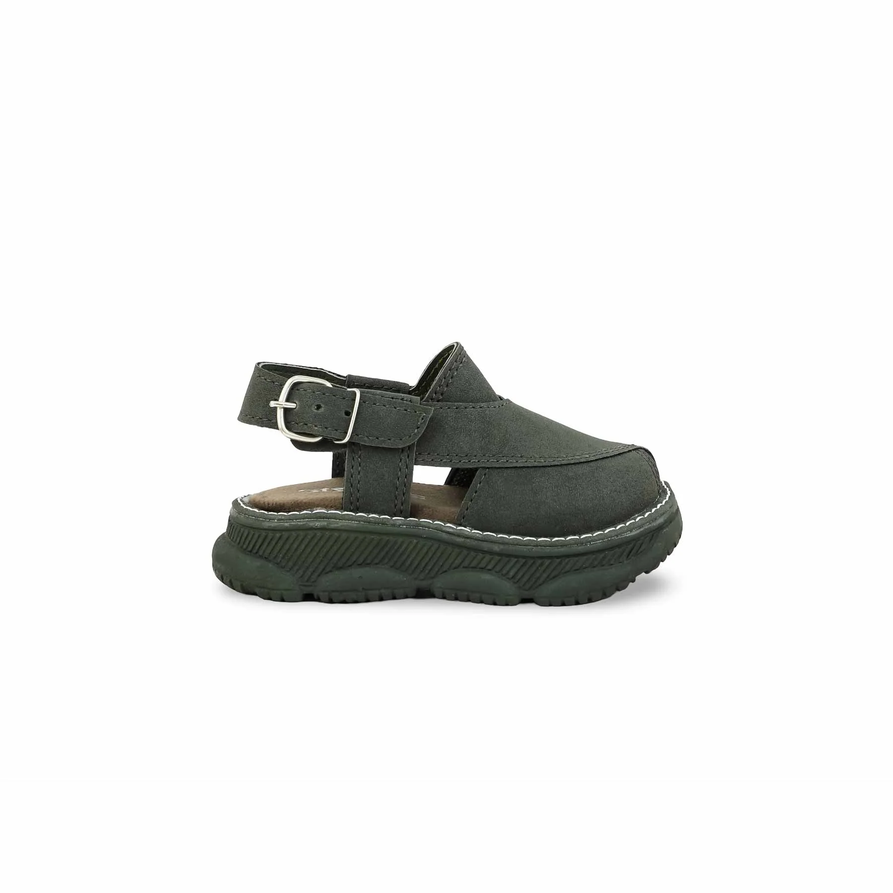 Boys Olive Peshawari Chappal KD4876 - Image 2