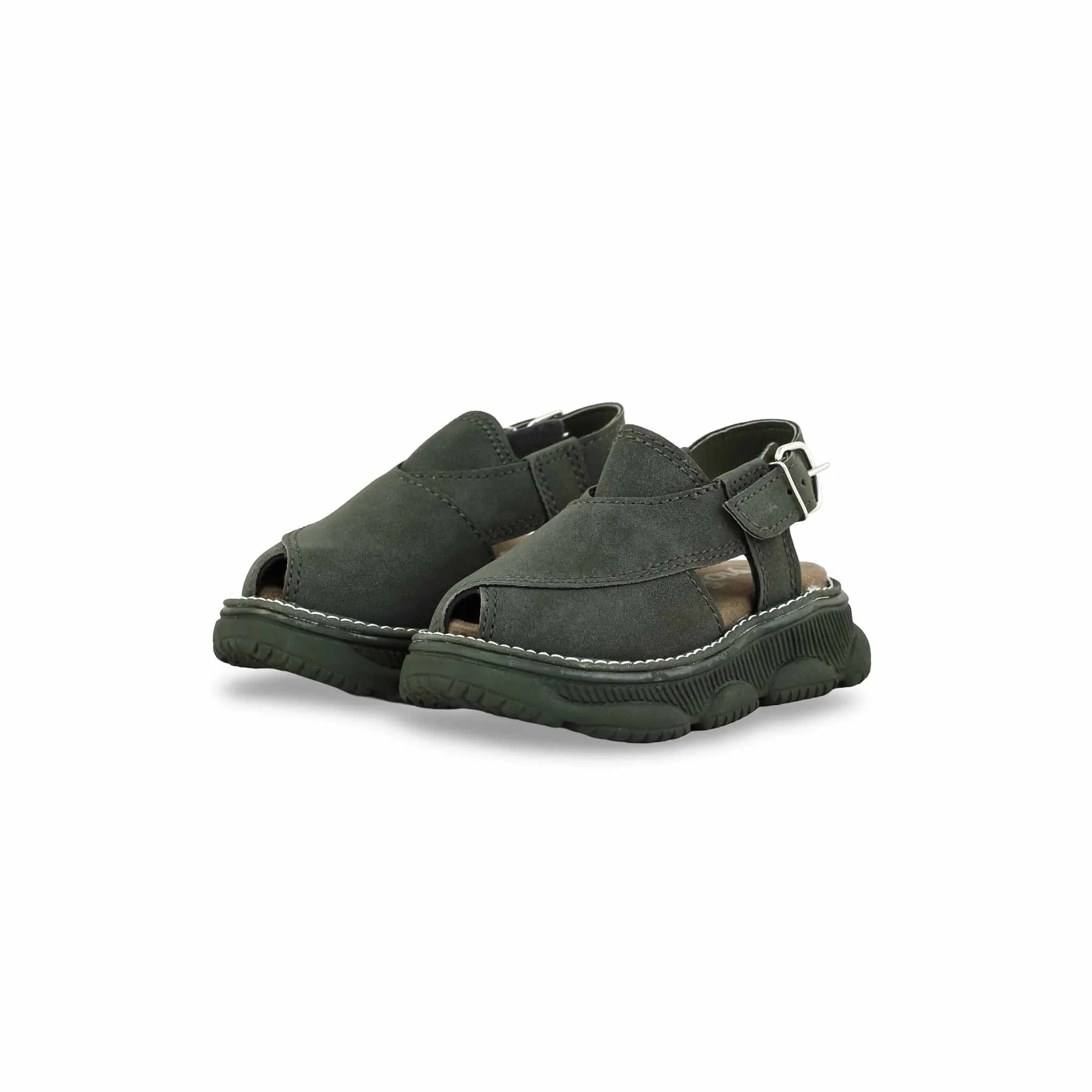 Boys Olive Peshawari Chappal KD4876 - Image 3