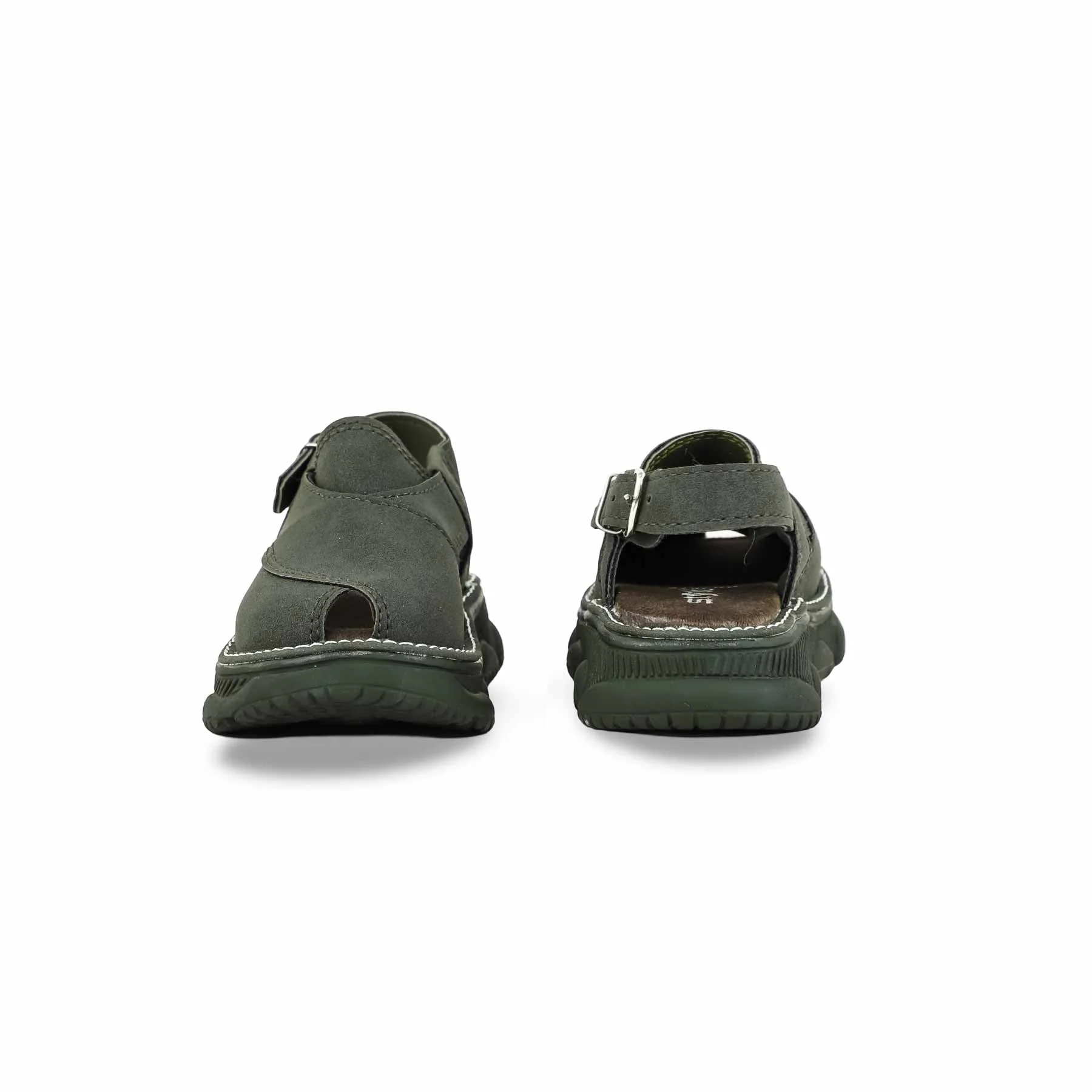 Boys Olive Peshawari Chappal KD4876 - Image 4