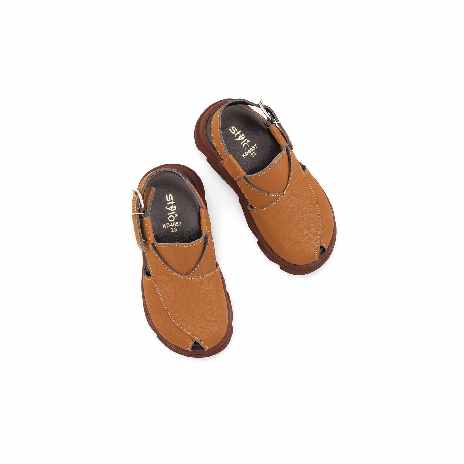 Boys Olive Peshawari Chappal KD4957 - Image 5