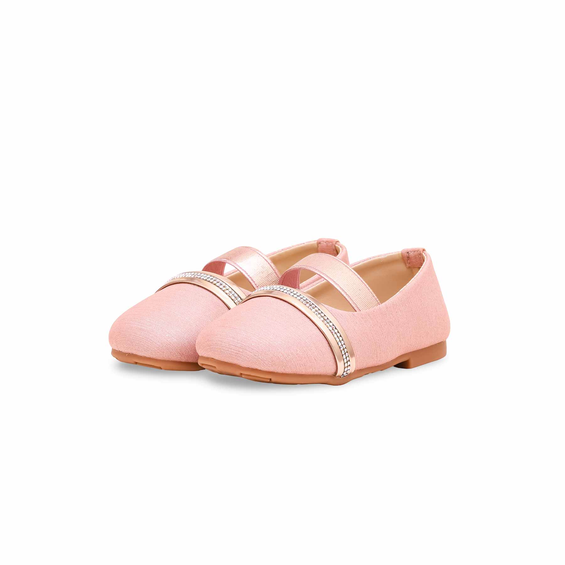 Girls Peach Casual Pumps KD2265 - Image 3