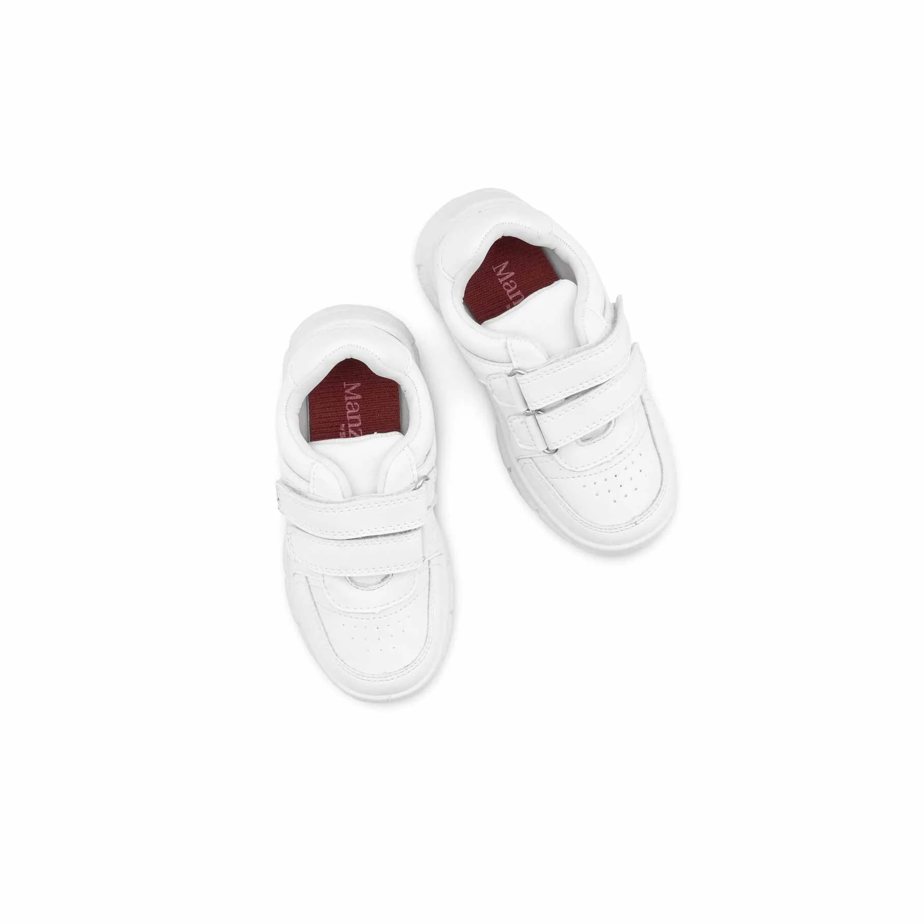 Boys White Dual Strap Schools Shoes WKS035 - Image 5