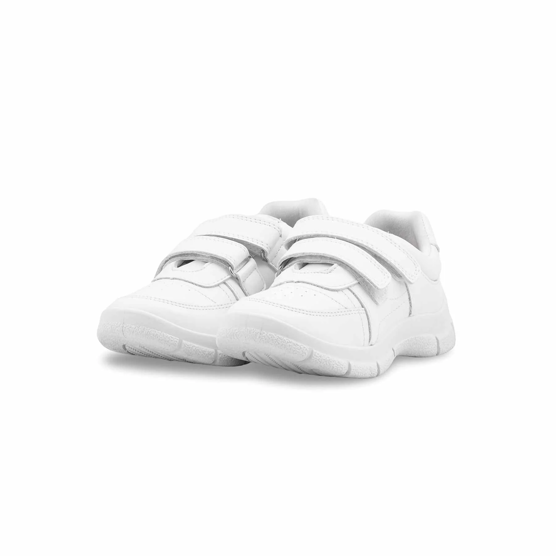 Boys White Dual Strap Schools Shoes WKS036 - Image 3