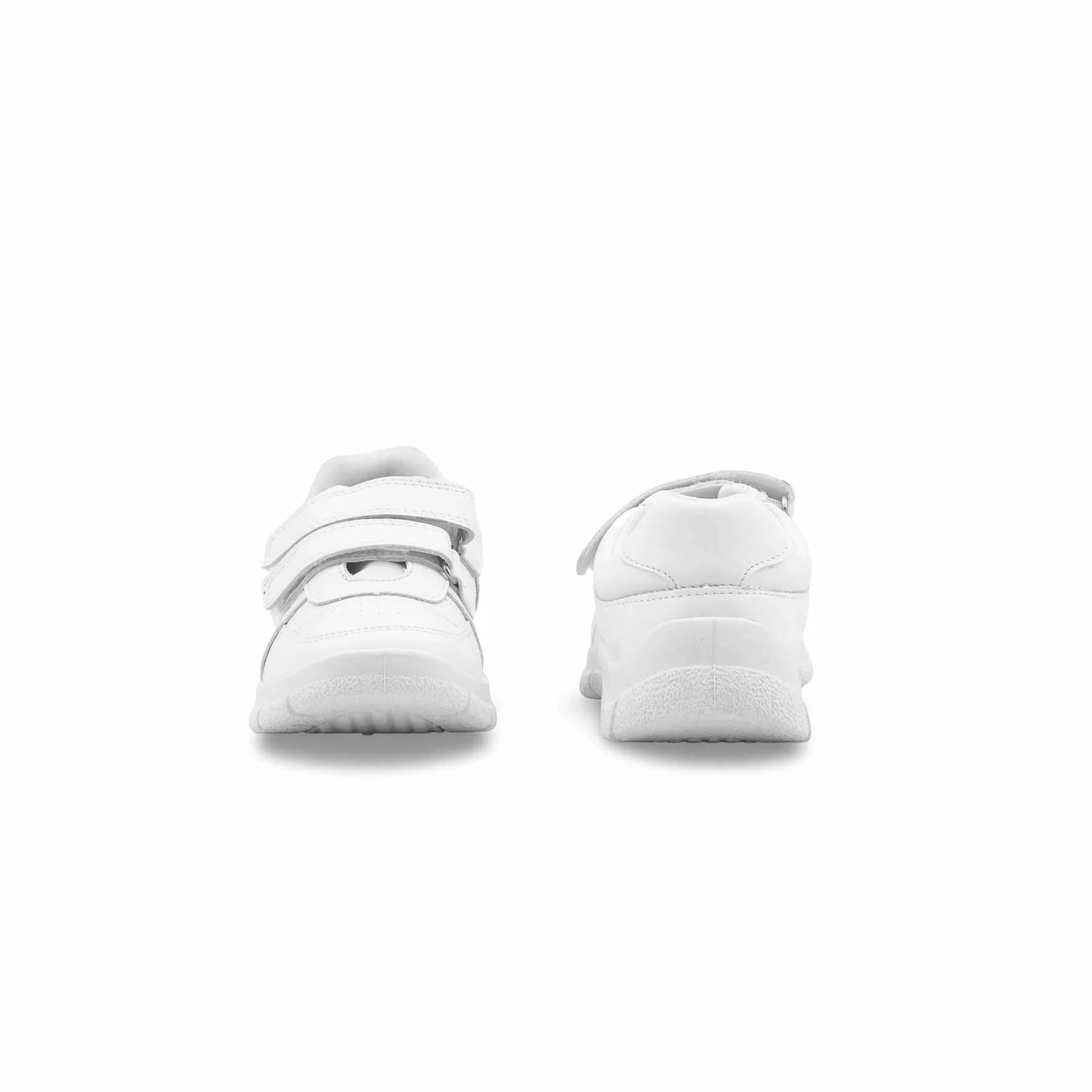 Boys White Dual Strap Schools Shoes WKS036 - Image 4
