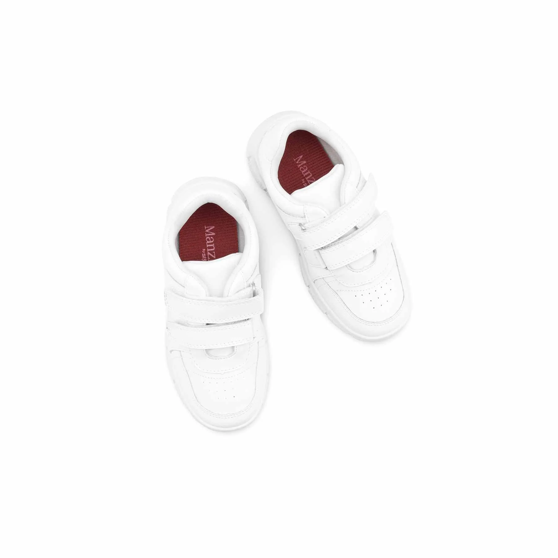 Boys White Dual Strap Schools Shoes WKS036 - Image 5