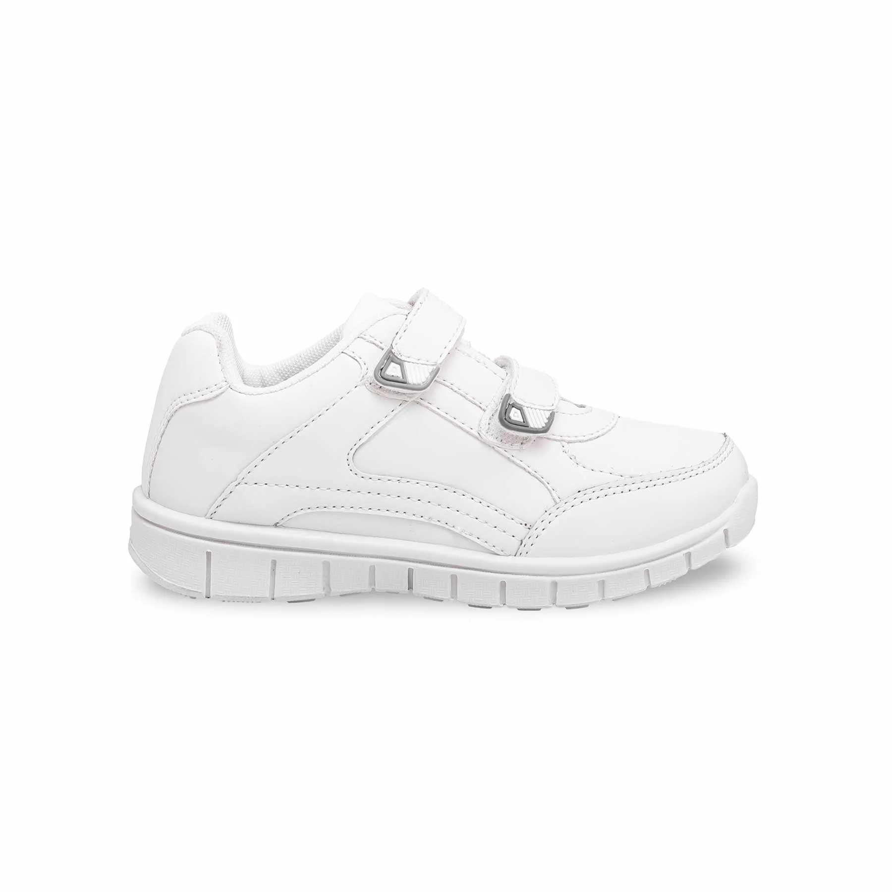 Boys White Velcro School Trainers SK1071 - Image 2