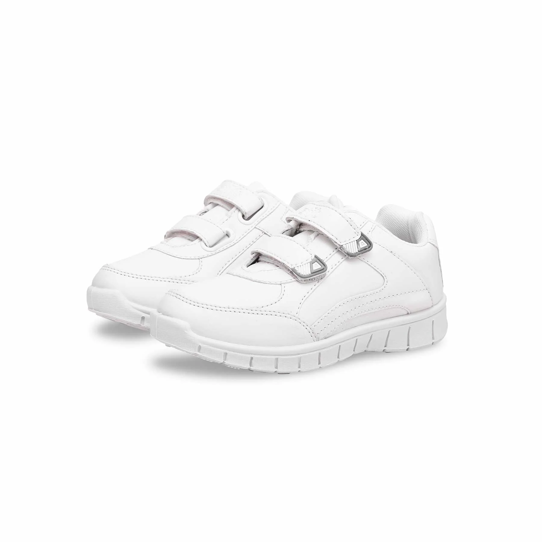 Boys White Velcro School Trainers SK1071 - Image 3