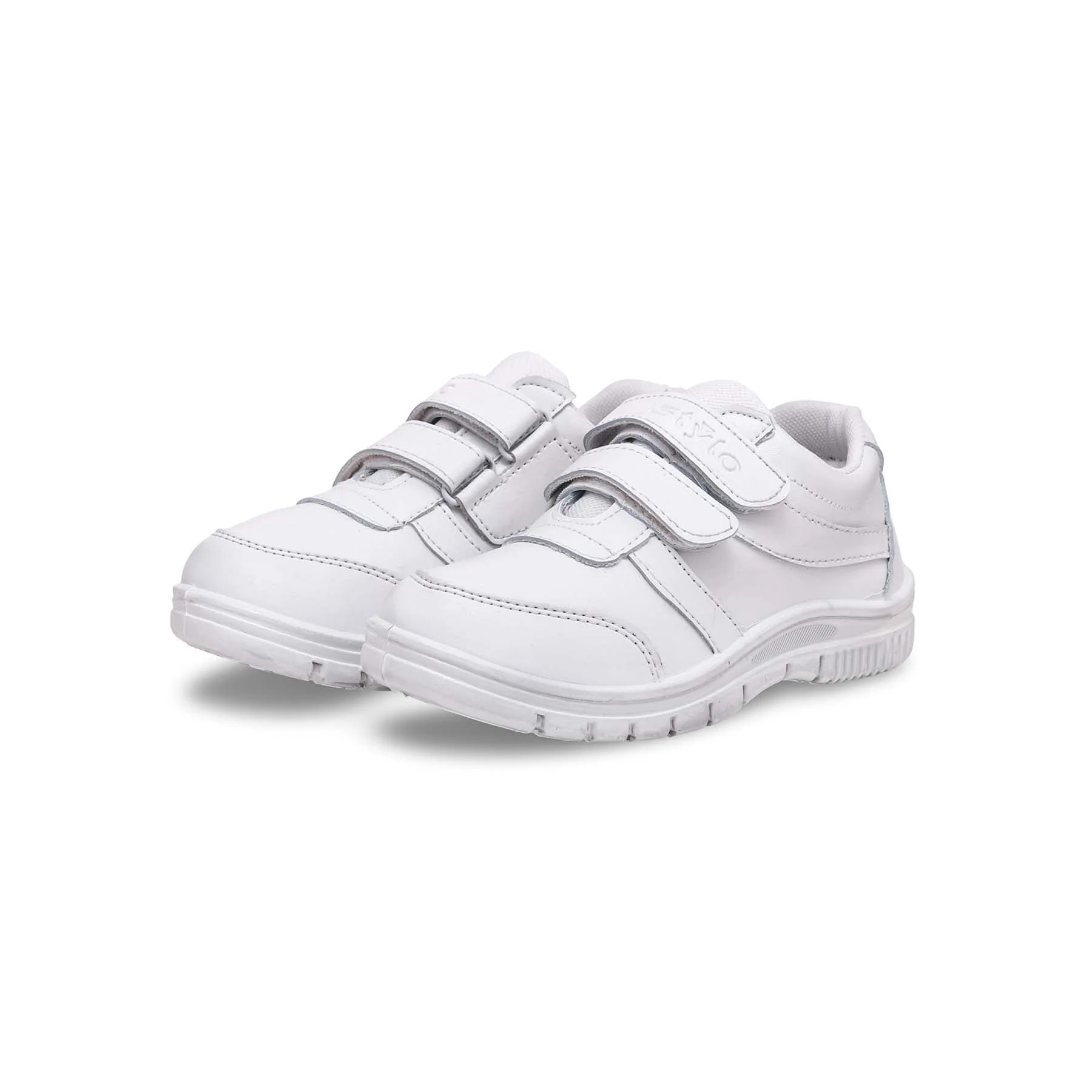 Boys White Velcro School Trainers SK1073 - Image 3
