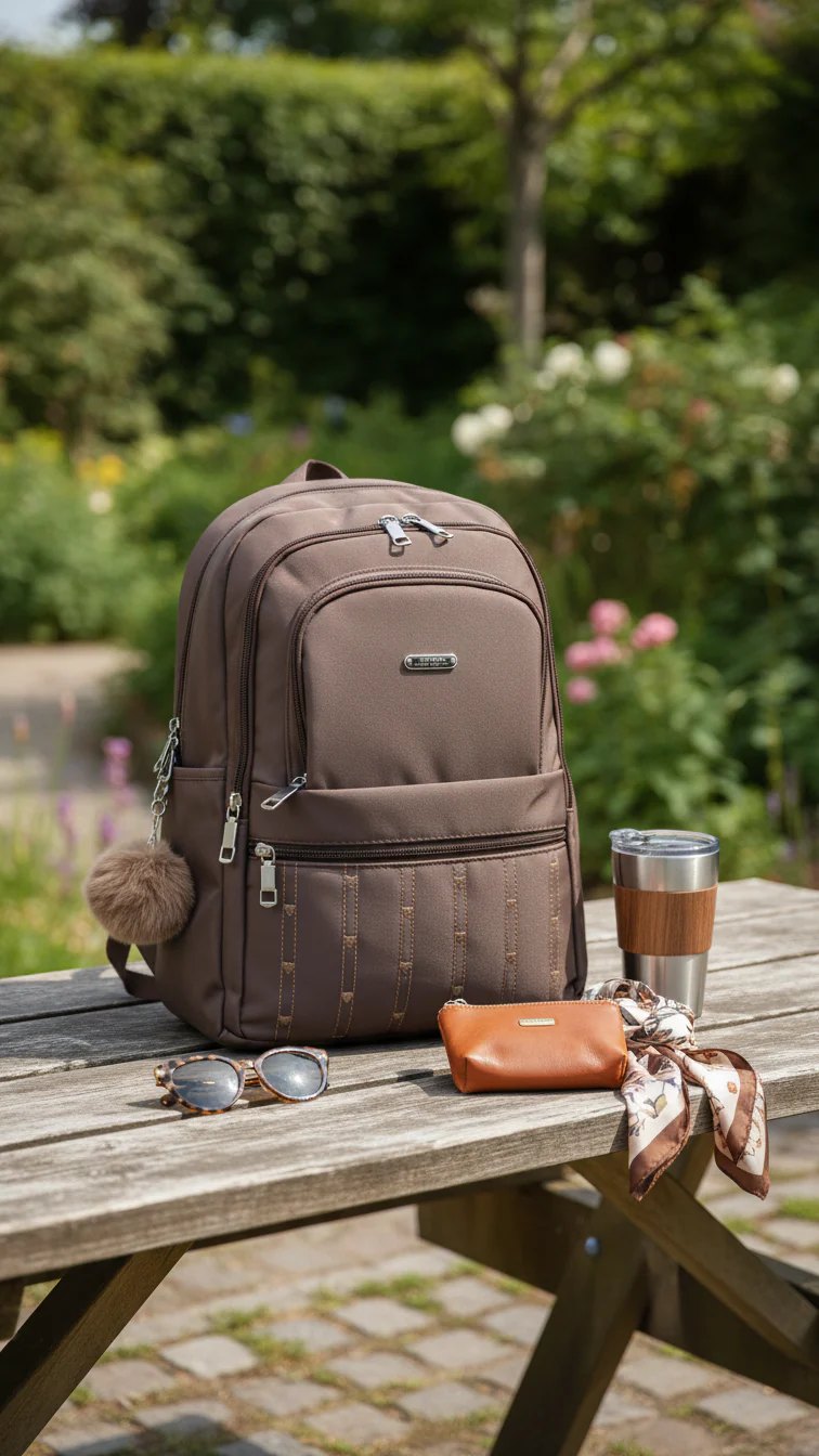 Brown Casual Back Pack For Women P47472 - Image 2