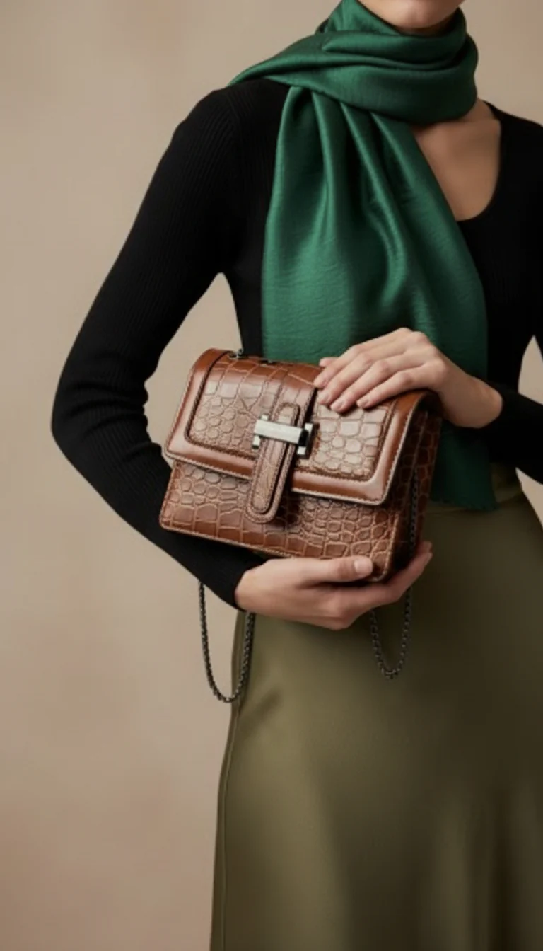 Brown Casual Pouch For Ladies P97666