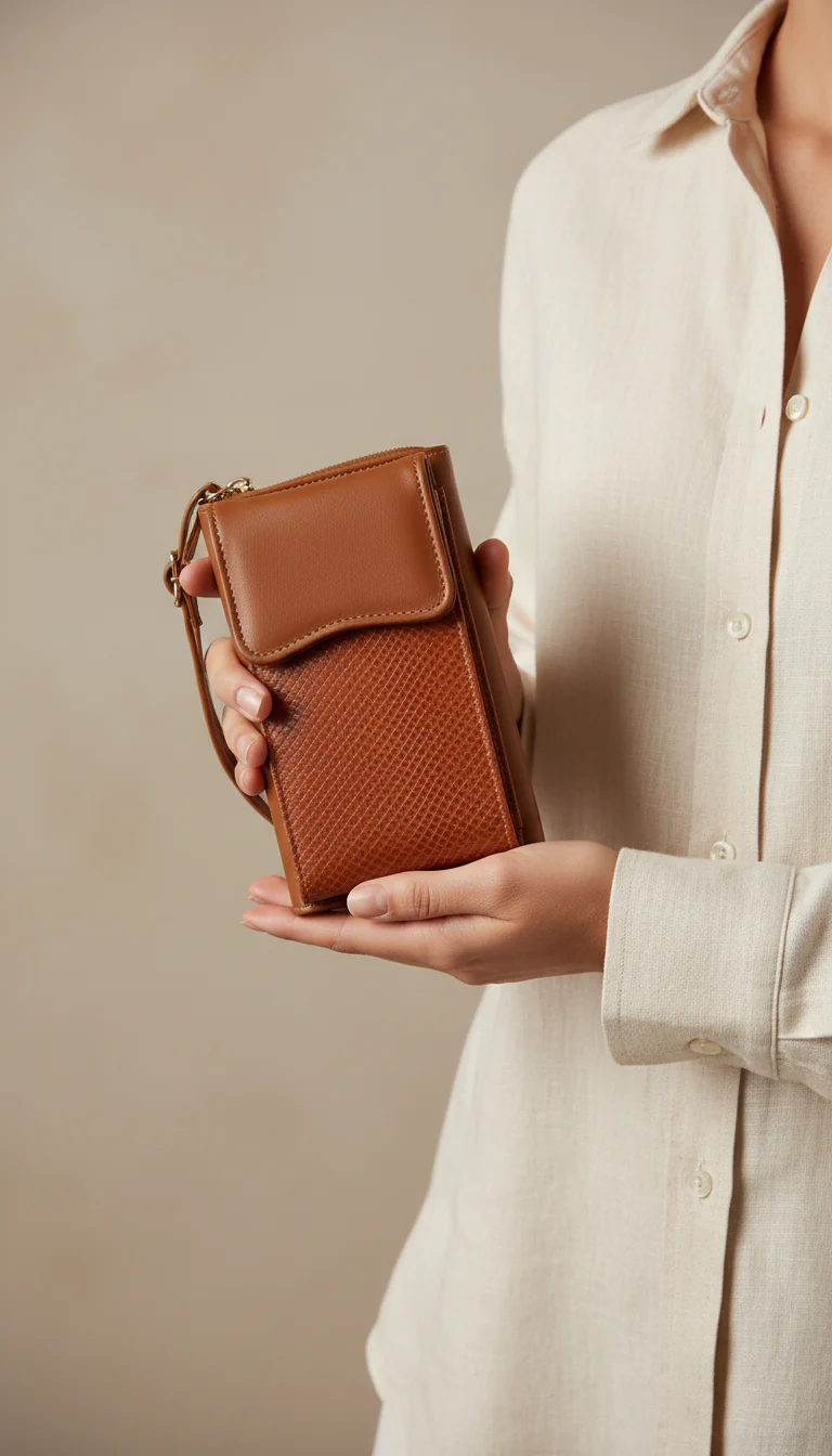 Brown Casual Pouch For Ladies P97714