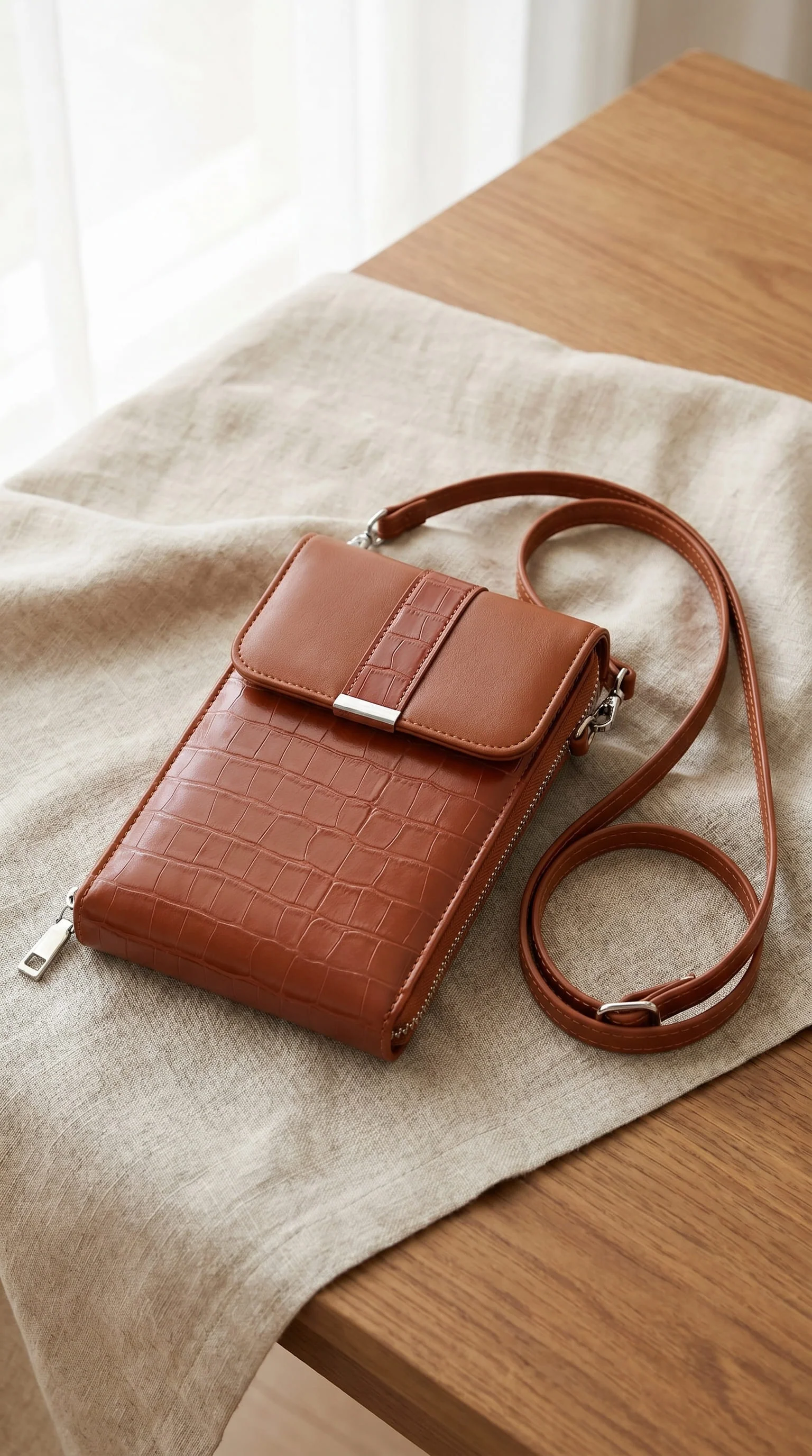 Brown Casual Pouch For Women P97746