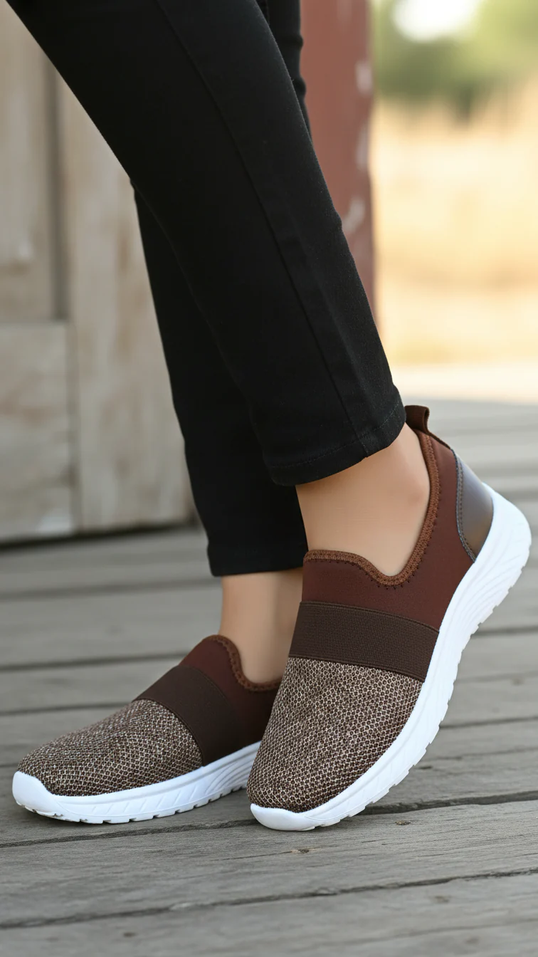 Brown Casual Sneaker For Women AT9098 - Image 2