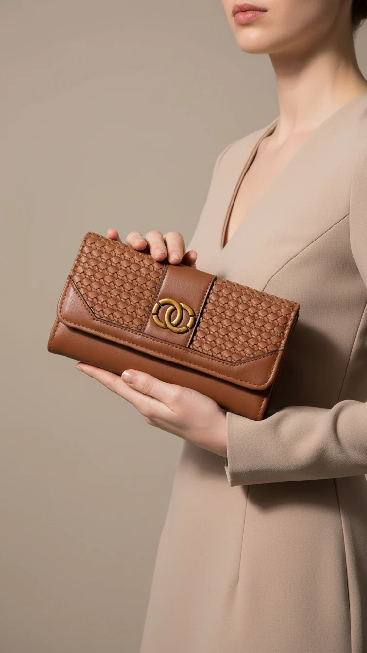 Brown Casual Wallet For Women P71129