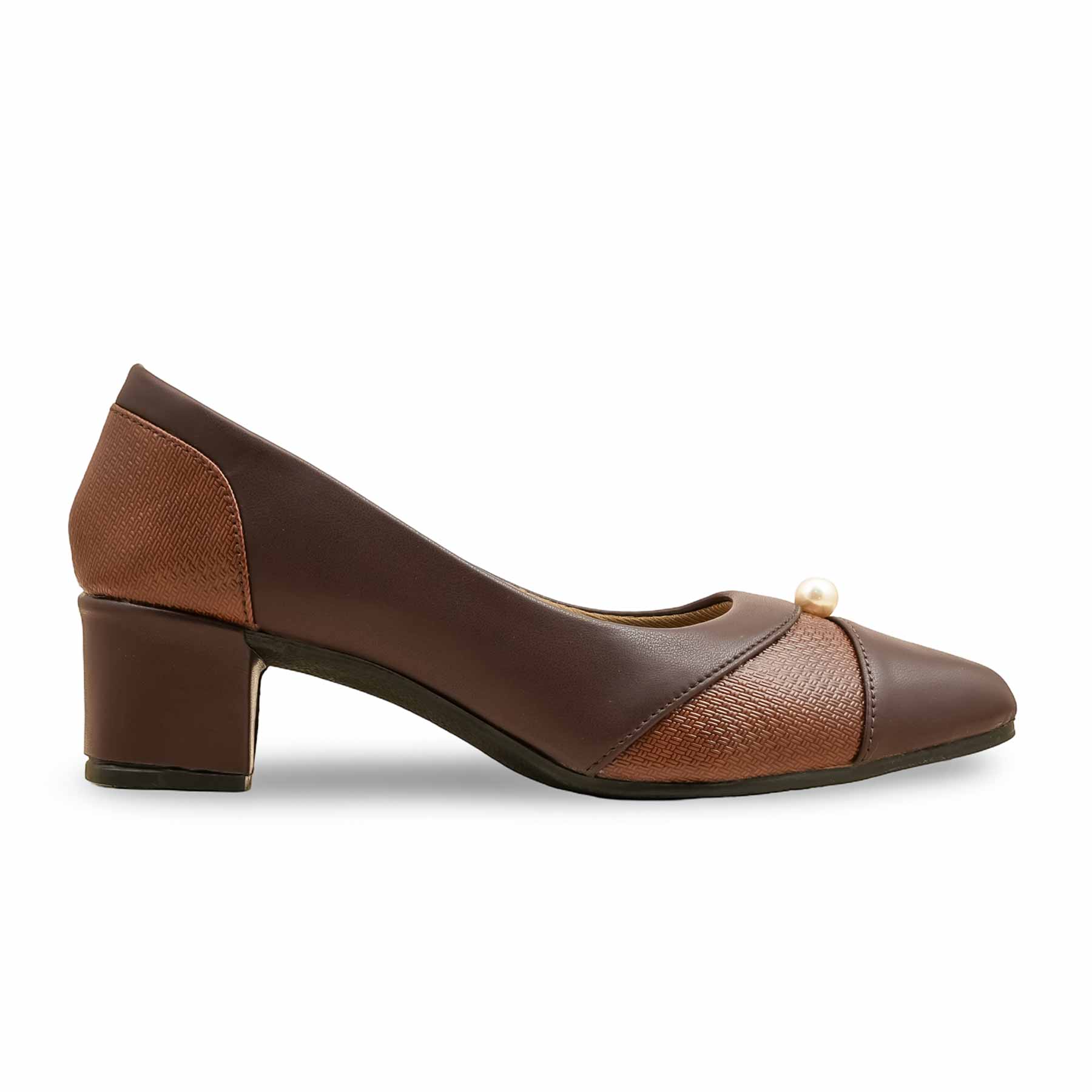 Brown Court Shoes For Ladies WN7500 - Image 4