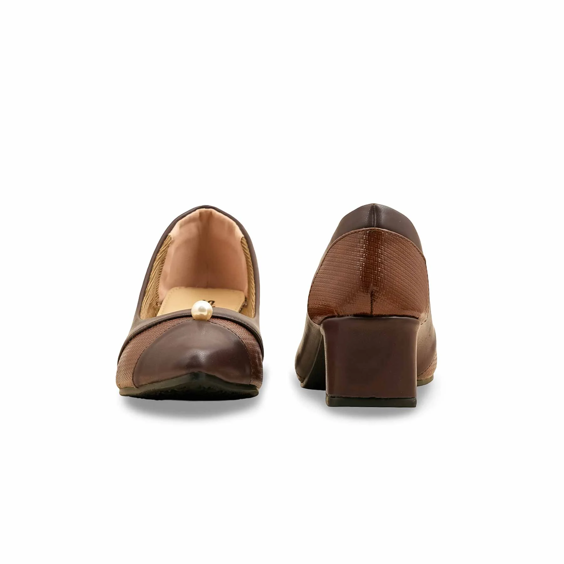 Brown Court Shoes For Ladies WN7500 - Image 6