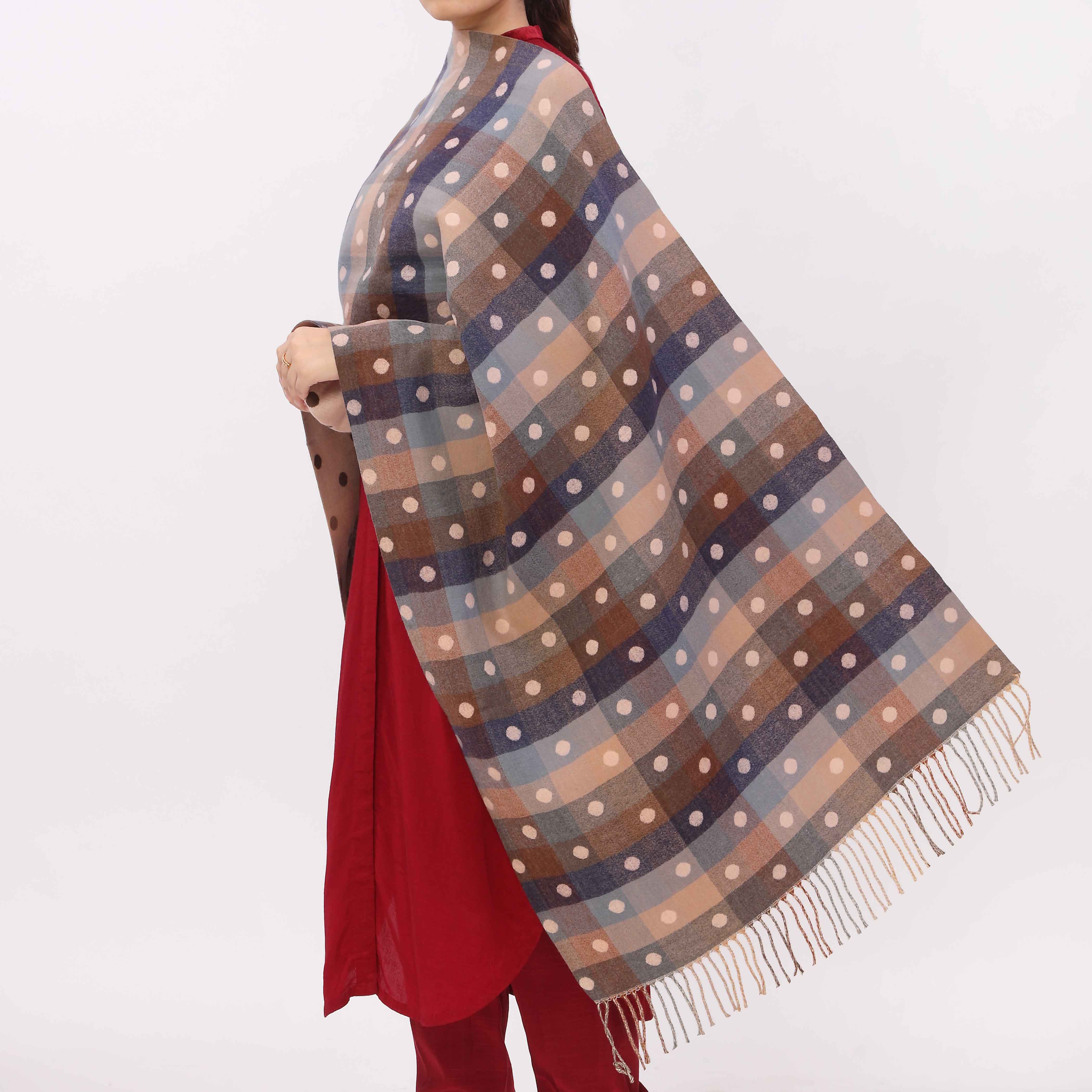 Brown Double Side Wearing Stole PW5810 - Image 3