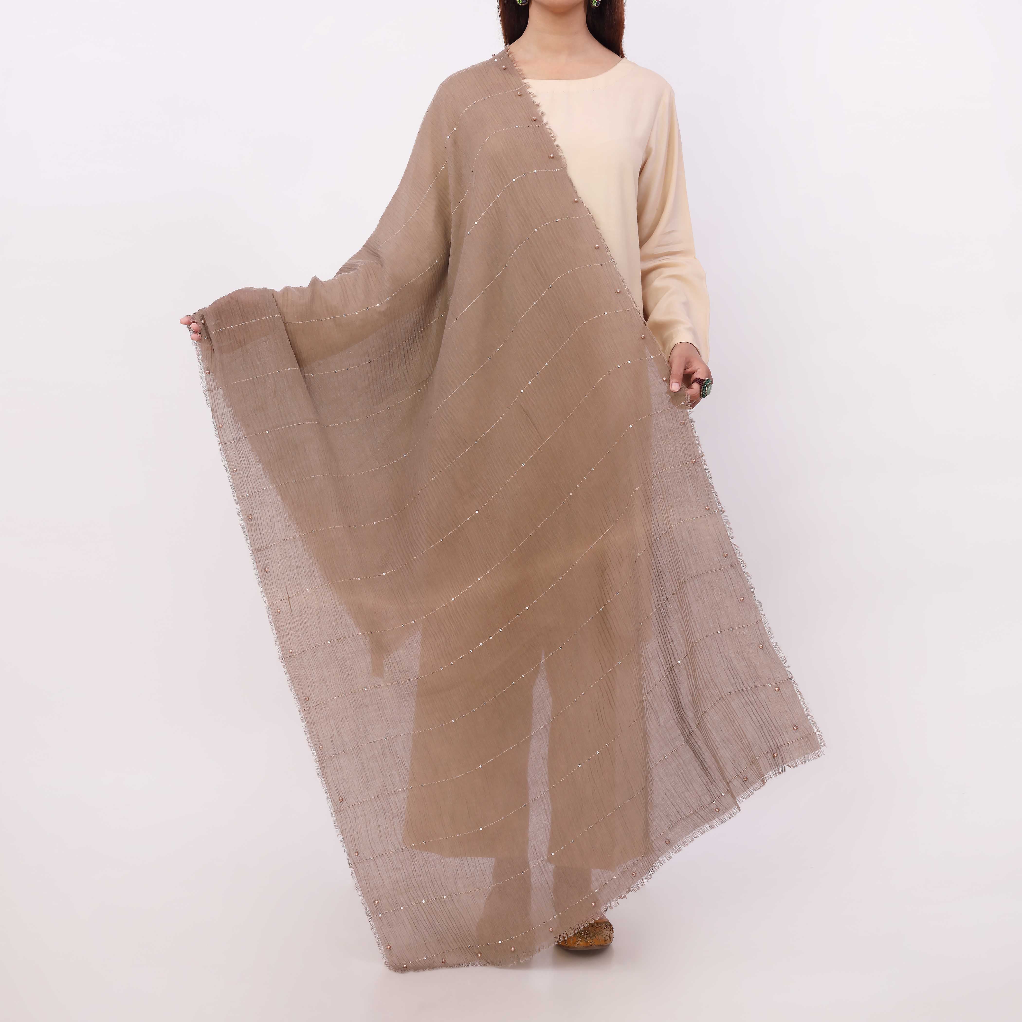 Brown Embroidered Stole PD5300 - Image 2