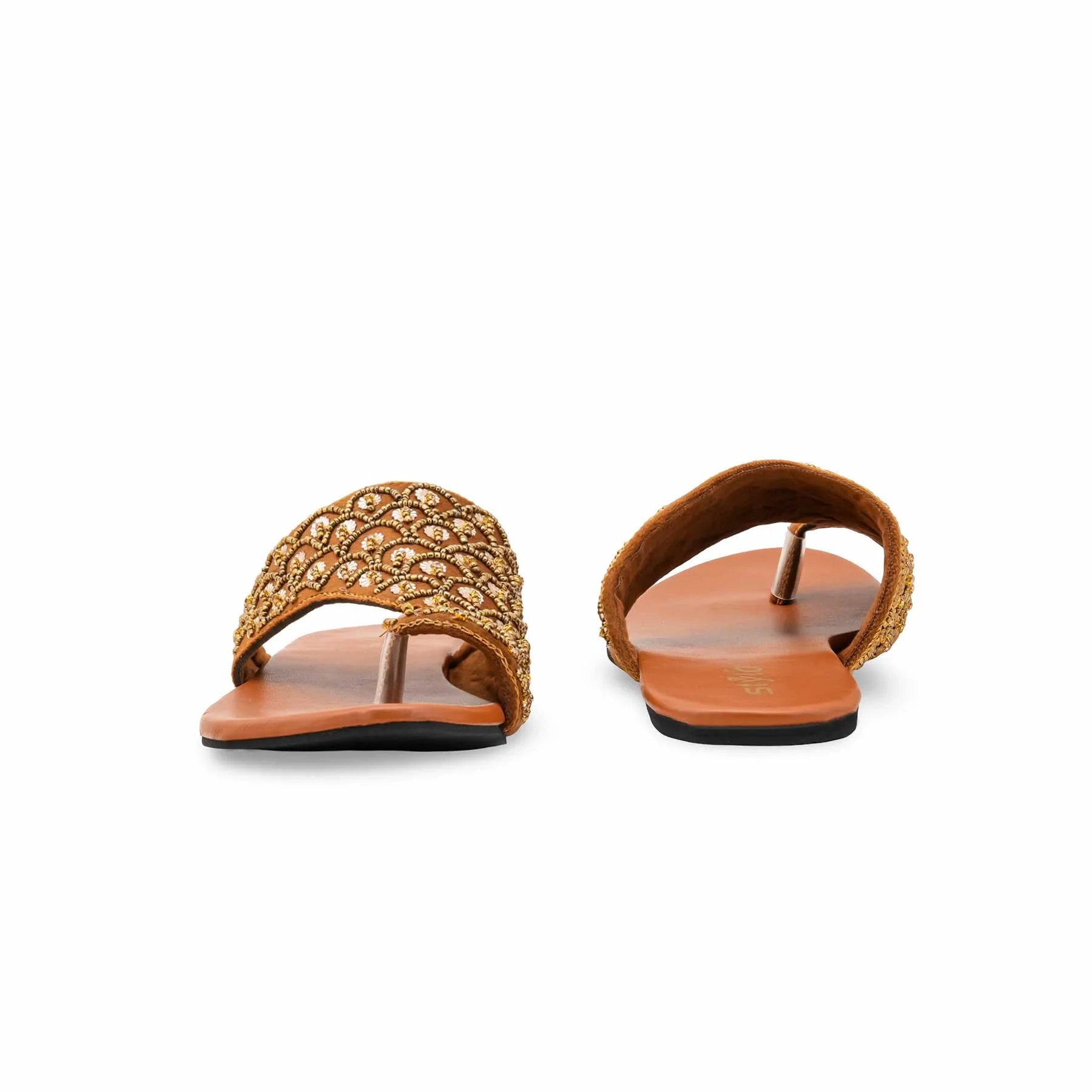 Brown Ethnic Chappal For Ladies EC0241 - Image 4