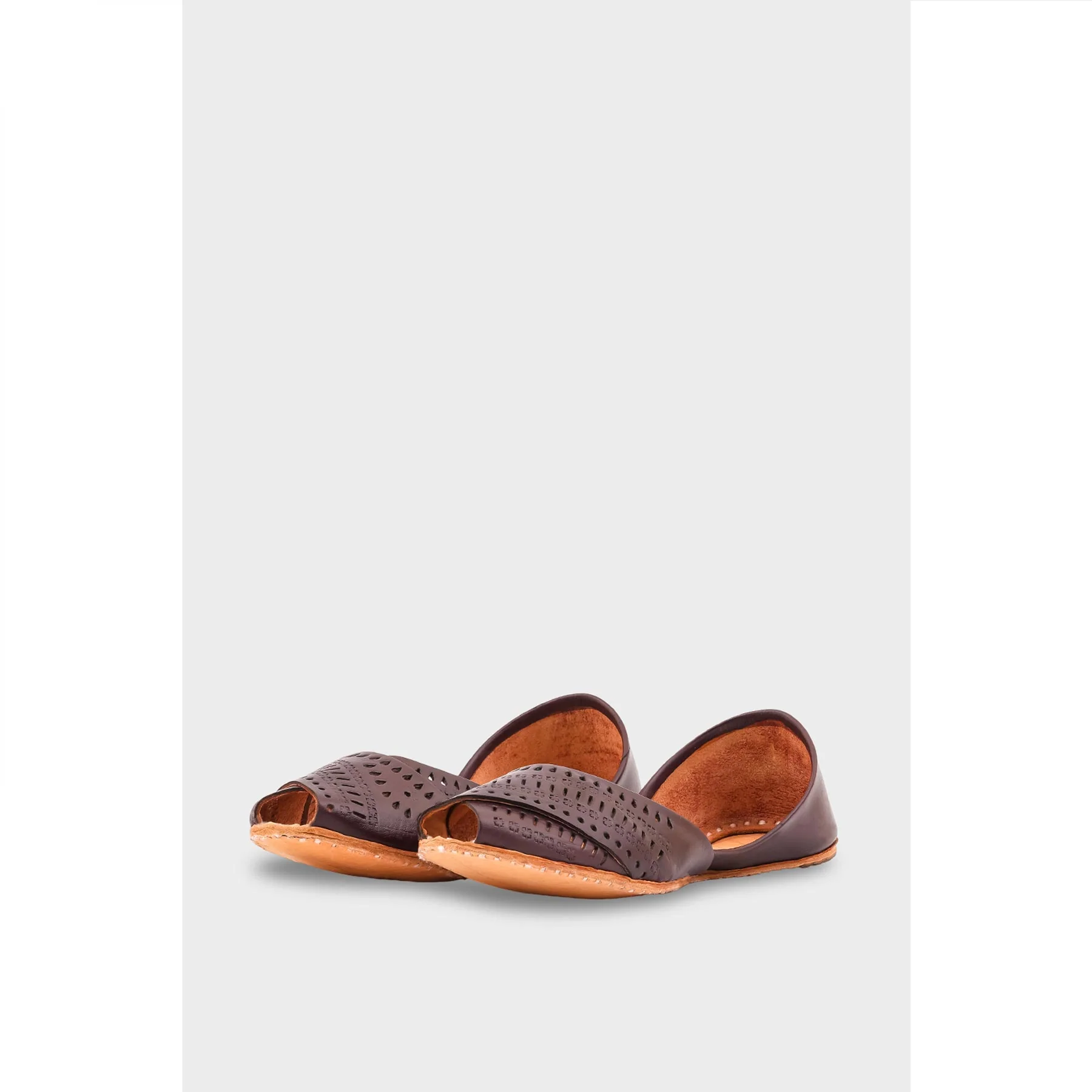 Brown Leather Khussa EC8639 - Image 3