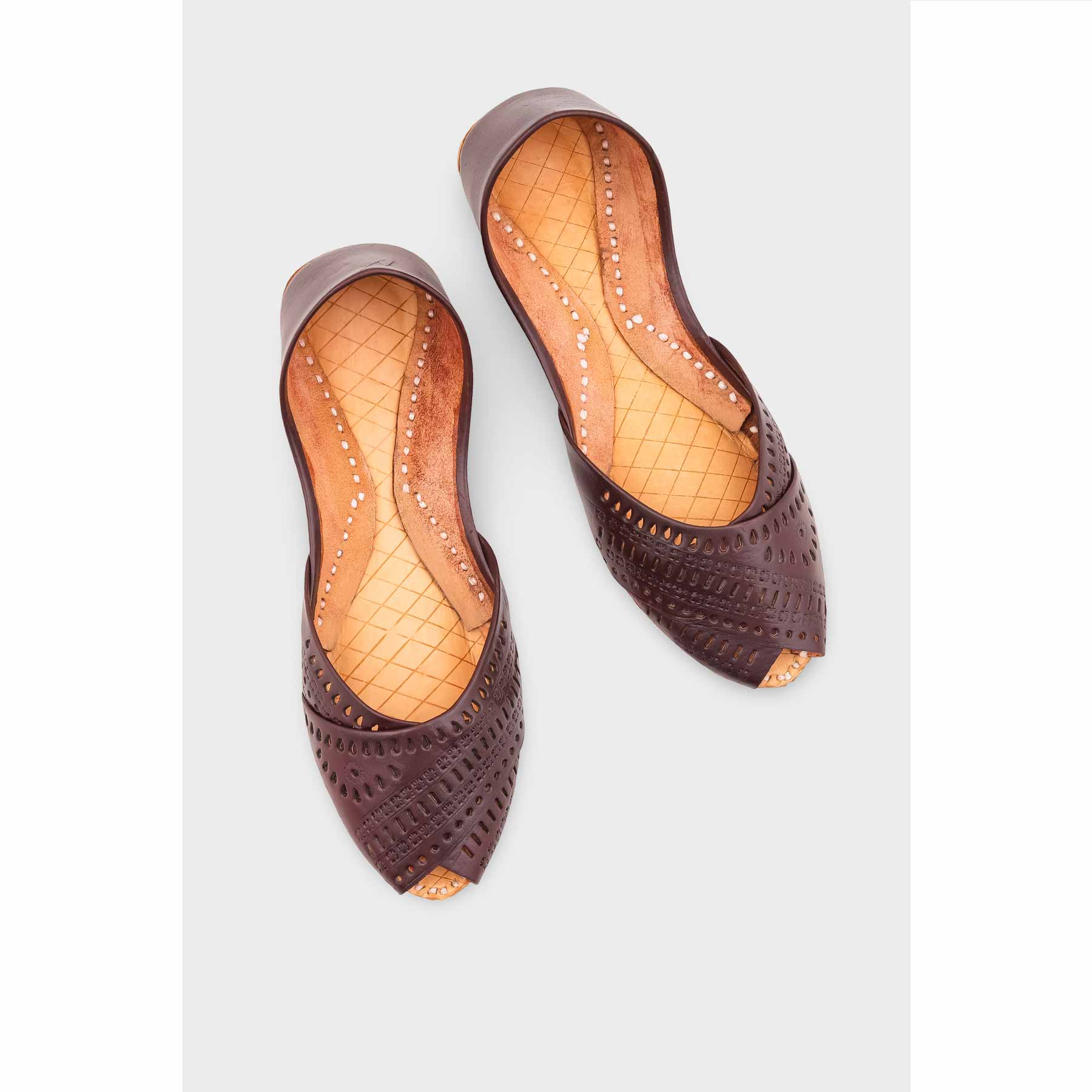 Brown Leather Khussa EC8639 - Image 5