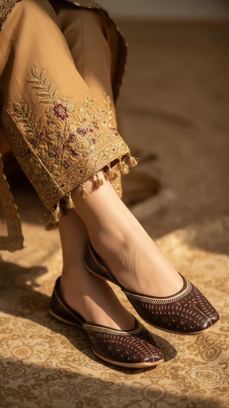 Brown Leather Khussa EC8640